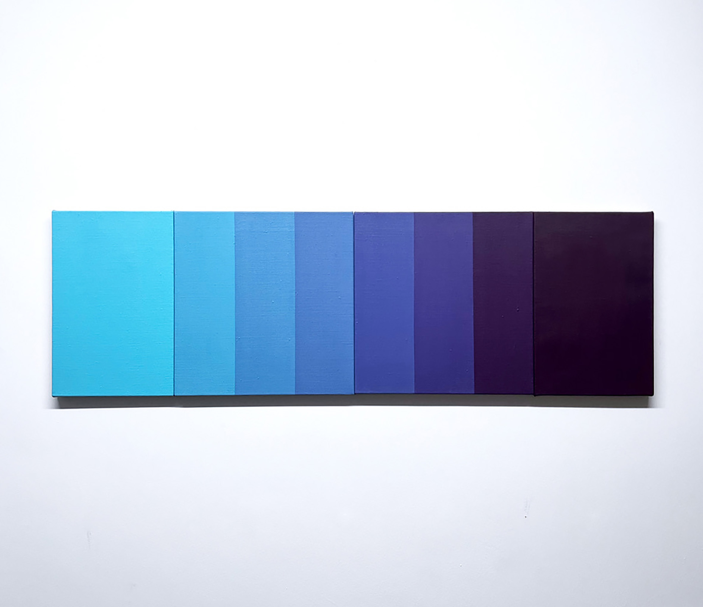 Machbands (chroma) XC, multiple paintings, 30cmx 20cm (x2), 30cm x 30cm (x2), acrylic on linen