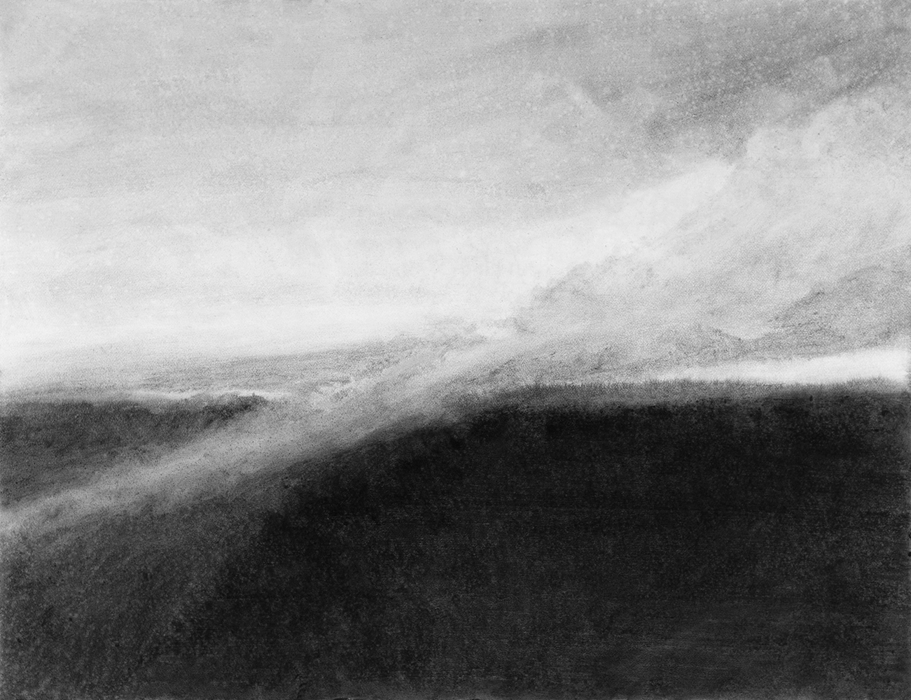 Terre, ciel, nuéegouache sur papier marouflé sur toile86 x 112cm, 2021