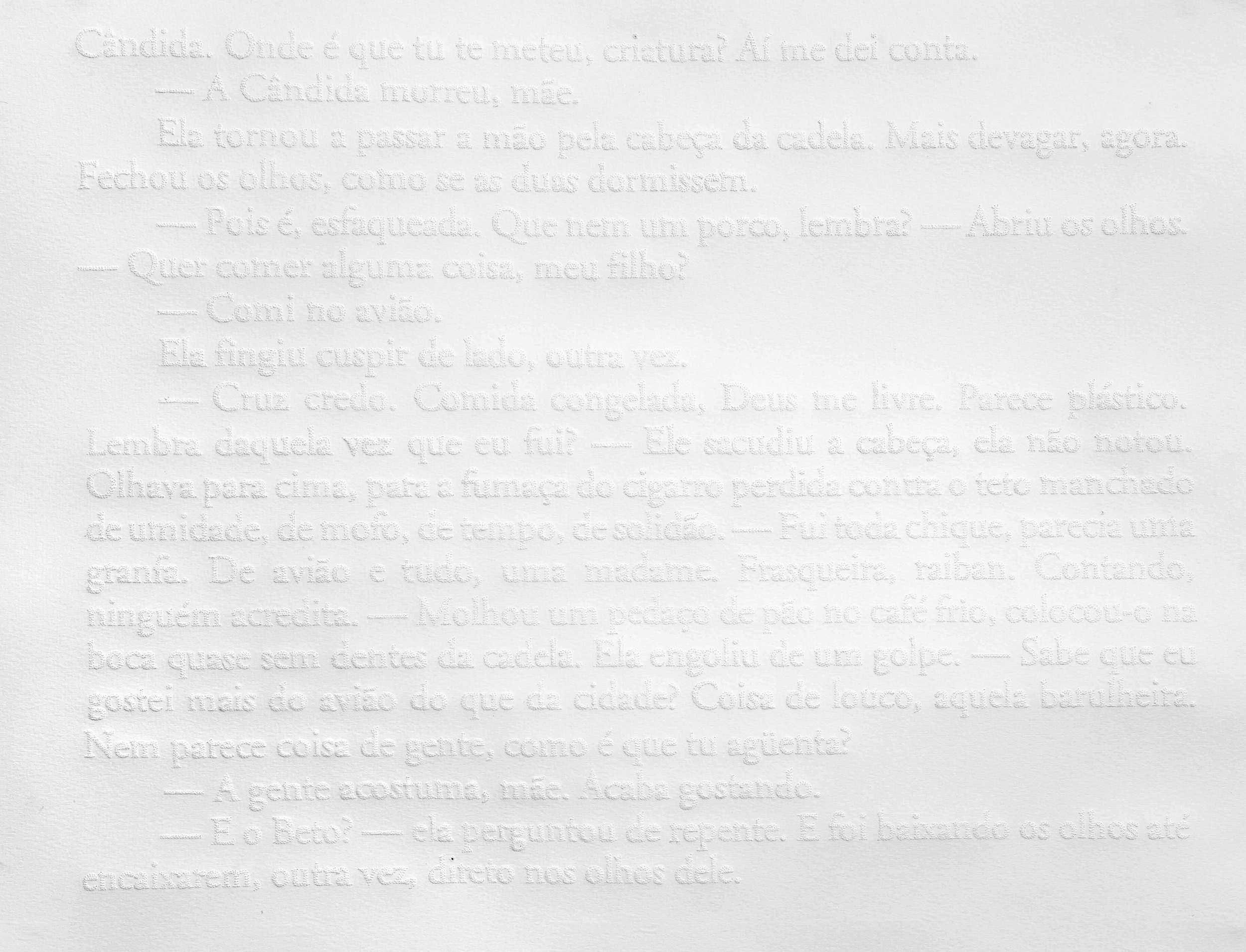  Linda, Uma História Horrível, 2006. Perforation on paper . 50 x 65 cm . Private Collection, São Paulo, Brasil