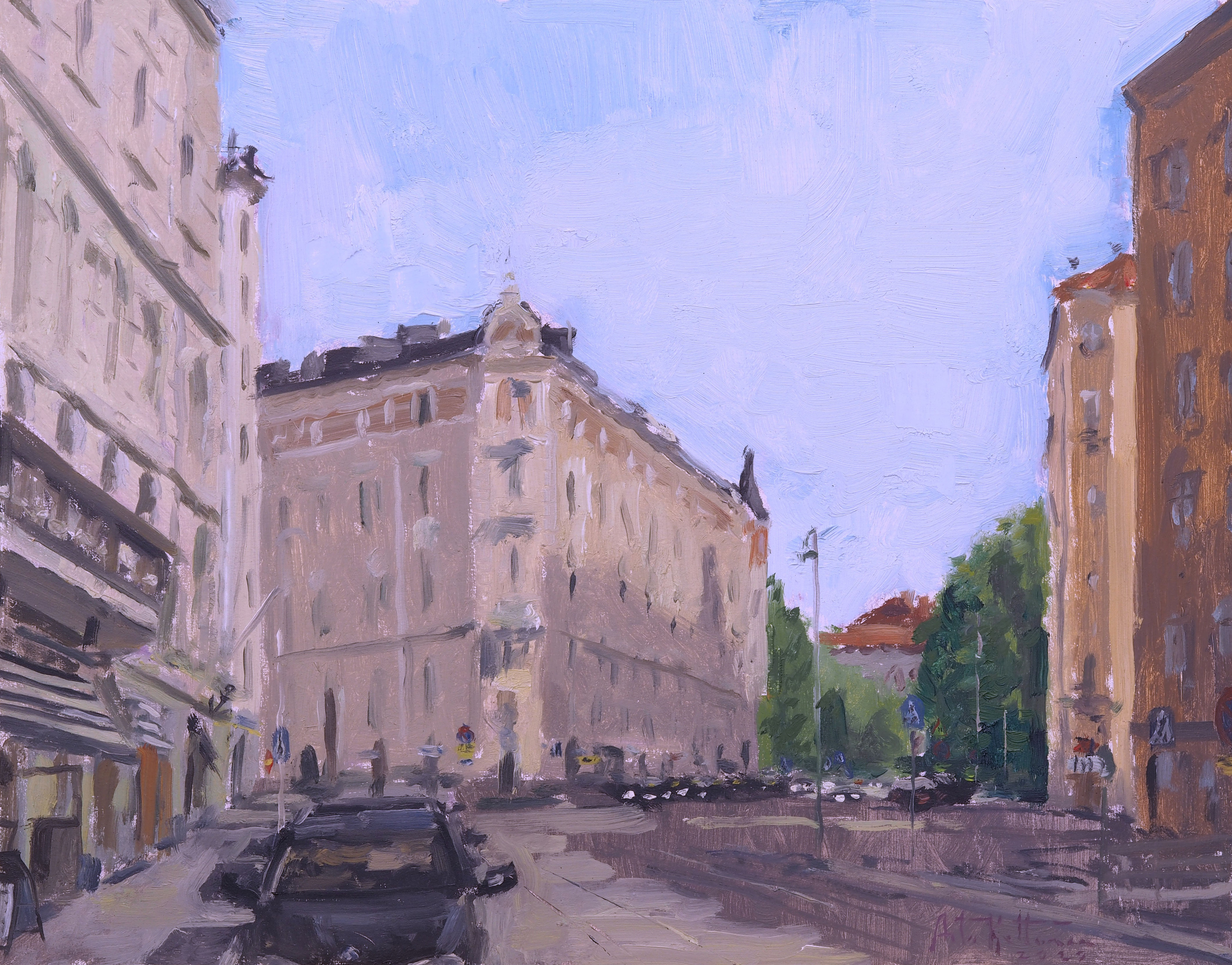 "Viiskulma", oil, 26x33cm, 2020, sold