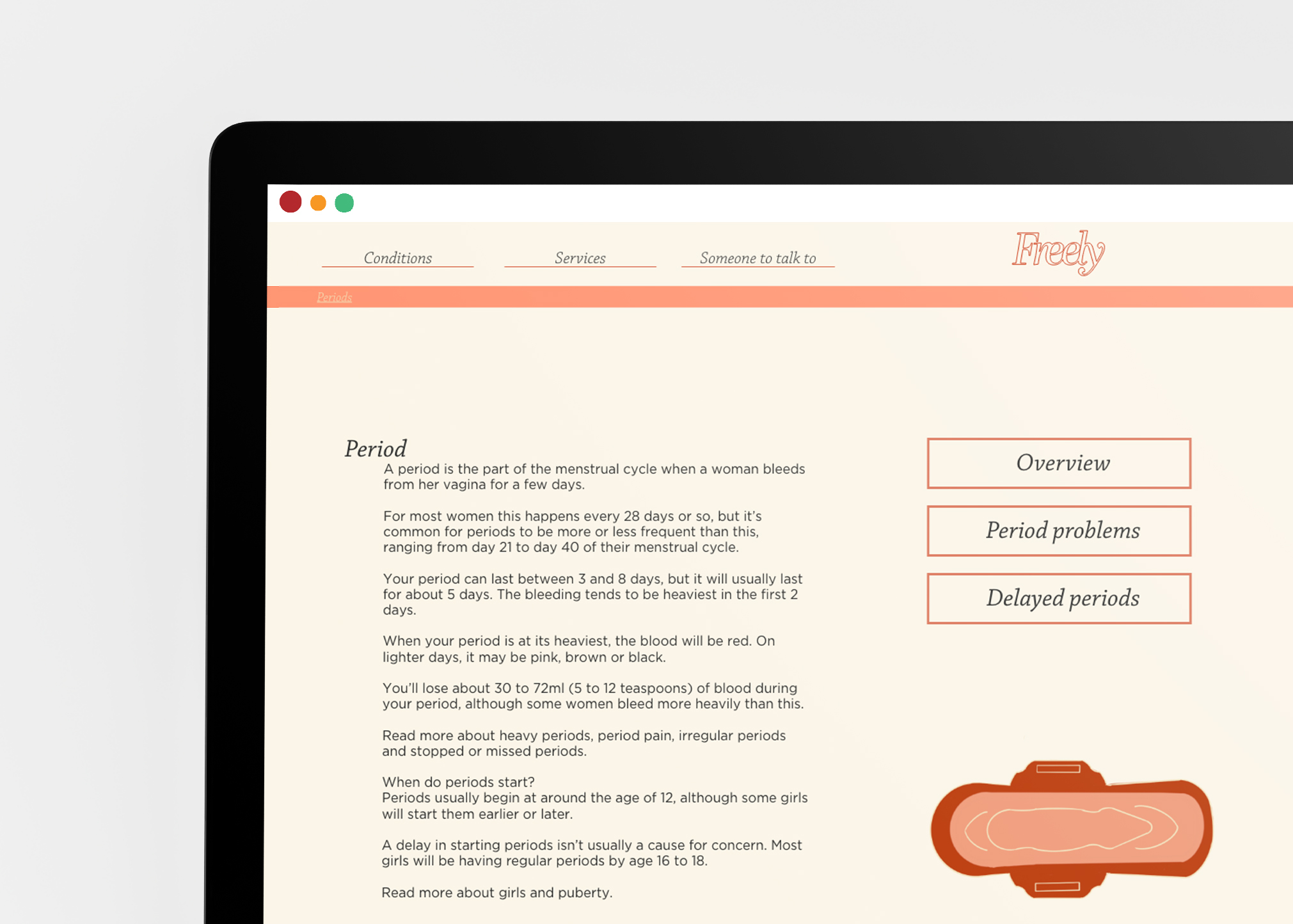 photo, Imac close up, freely website with illustration