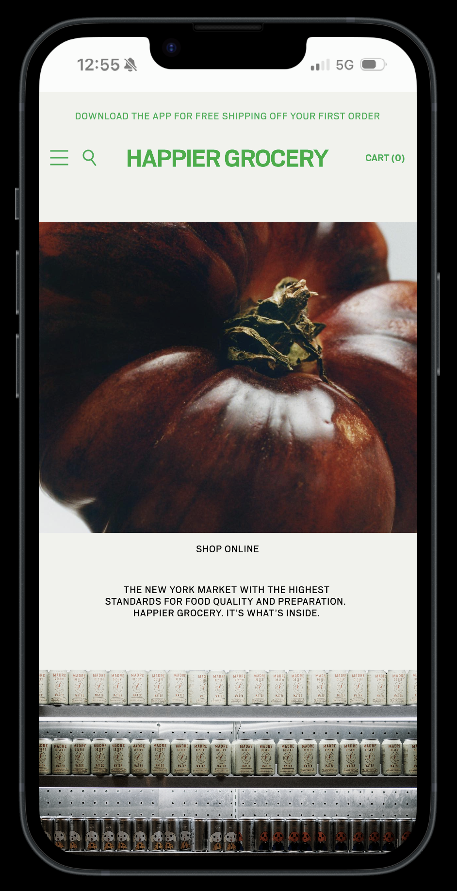 Happier Grocery Mobile Website