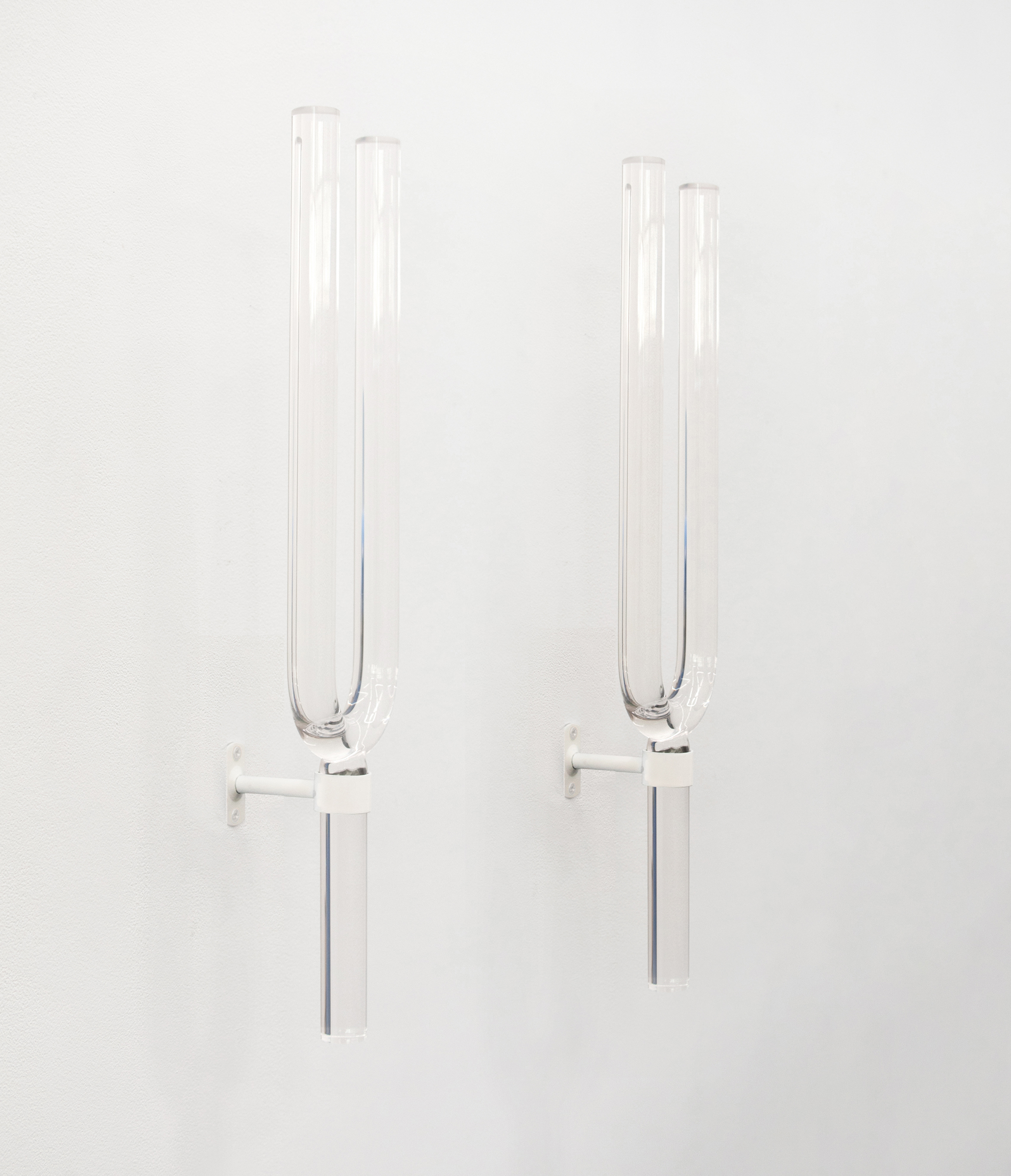 COMMUNION (DOUBLE), glass tuning forks, 49 x 35 x 2.5 cm