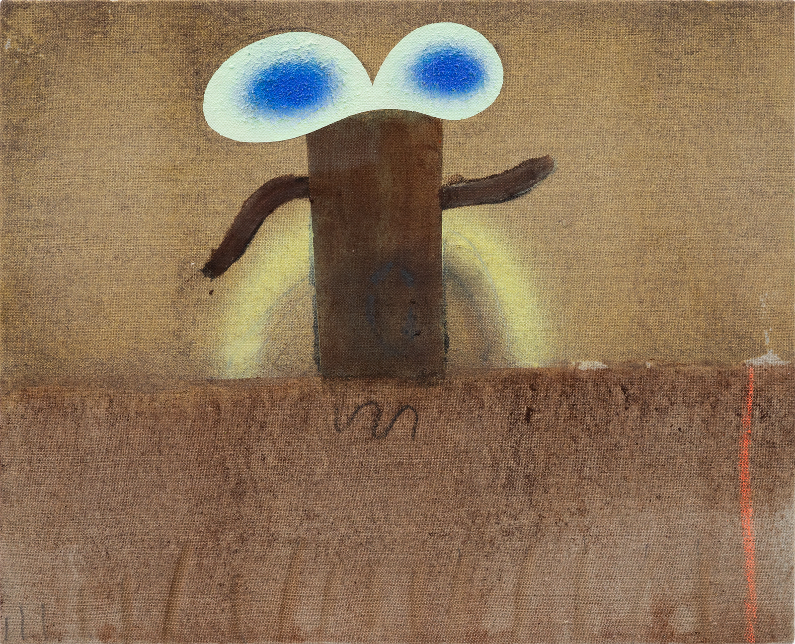 Tree 9 (Puchito), 2024 Acrylic, pigment, aquarellable pencil and woodust on linen 25 x 31 cm