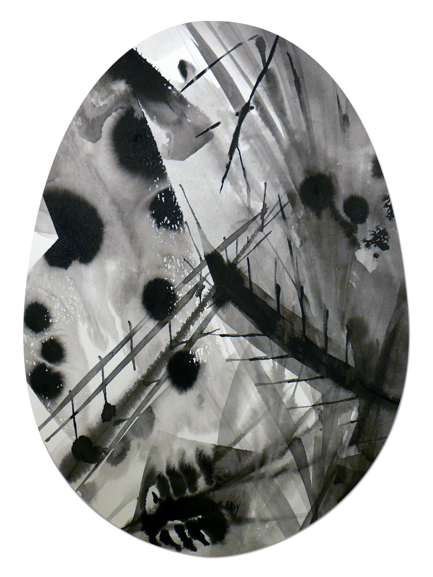  Enter 8  Sumi ink on paper, 9" x 12.75