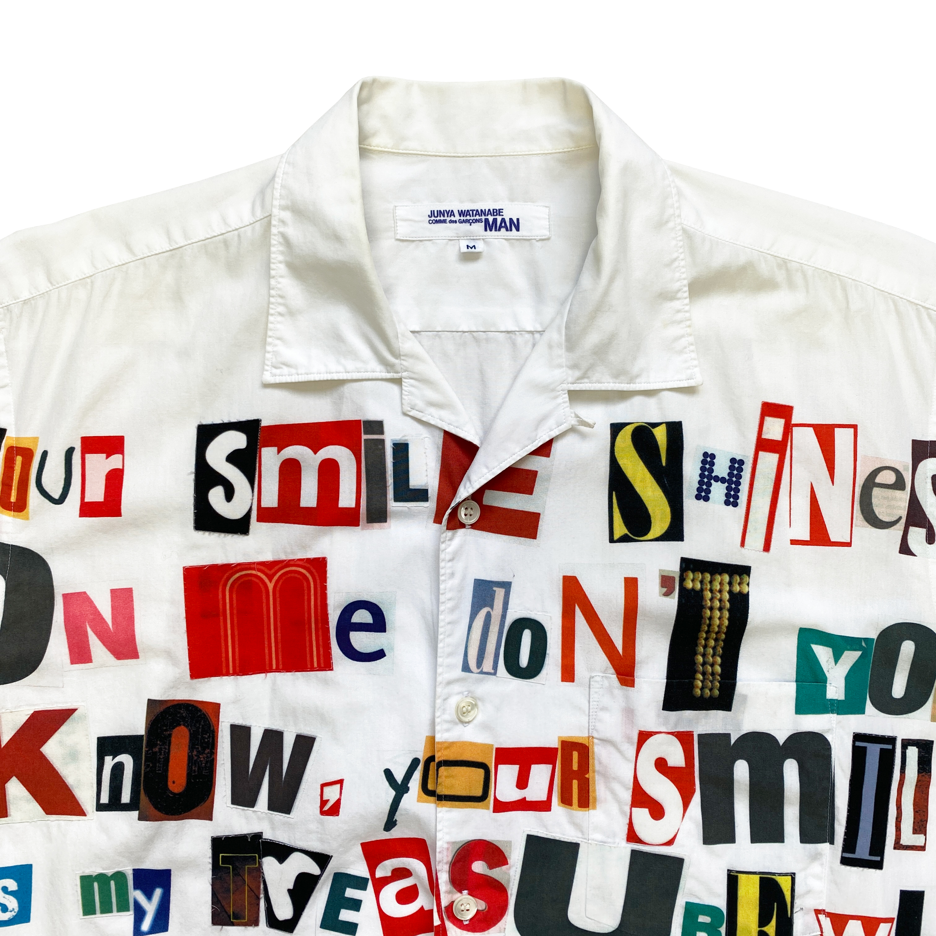 Junya Watanabe, S/S 2002 'Ransom Note' Poem Shirt - La Nausée