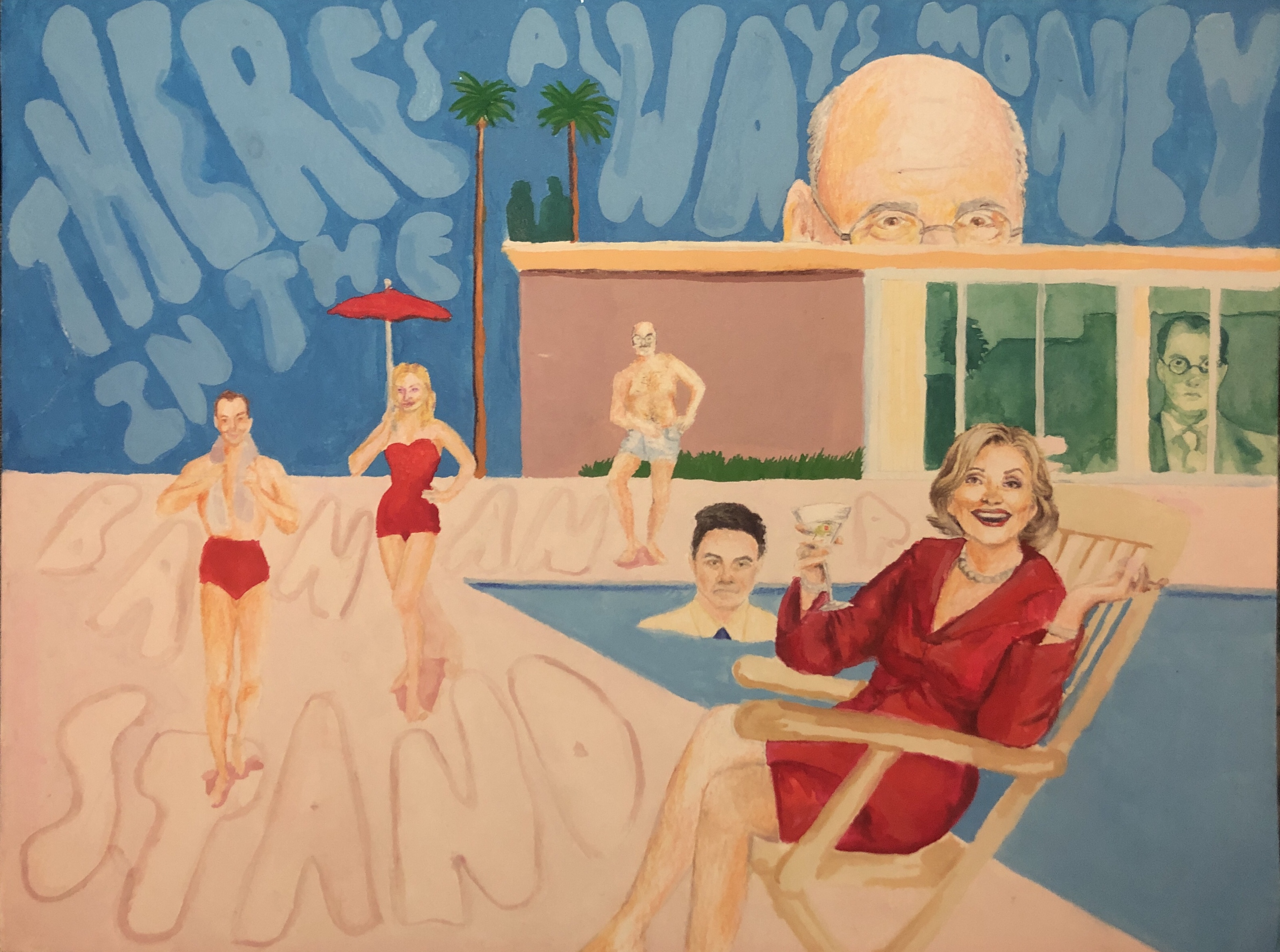 "Banana Stand" gouache 9 x 12