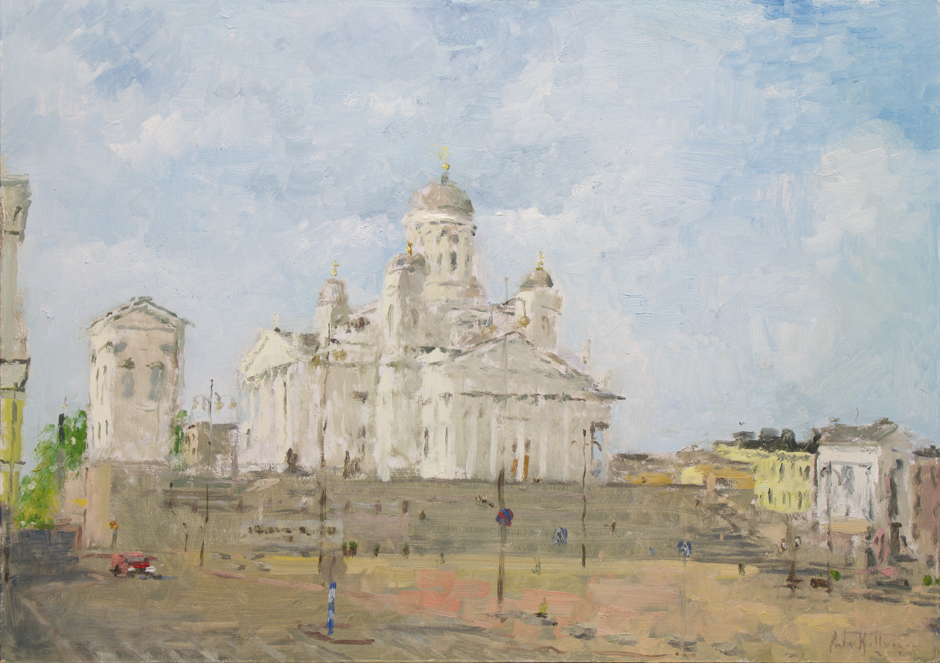 "Tuomiokirkko", oil, 34x47cm, 2021