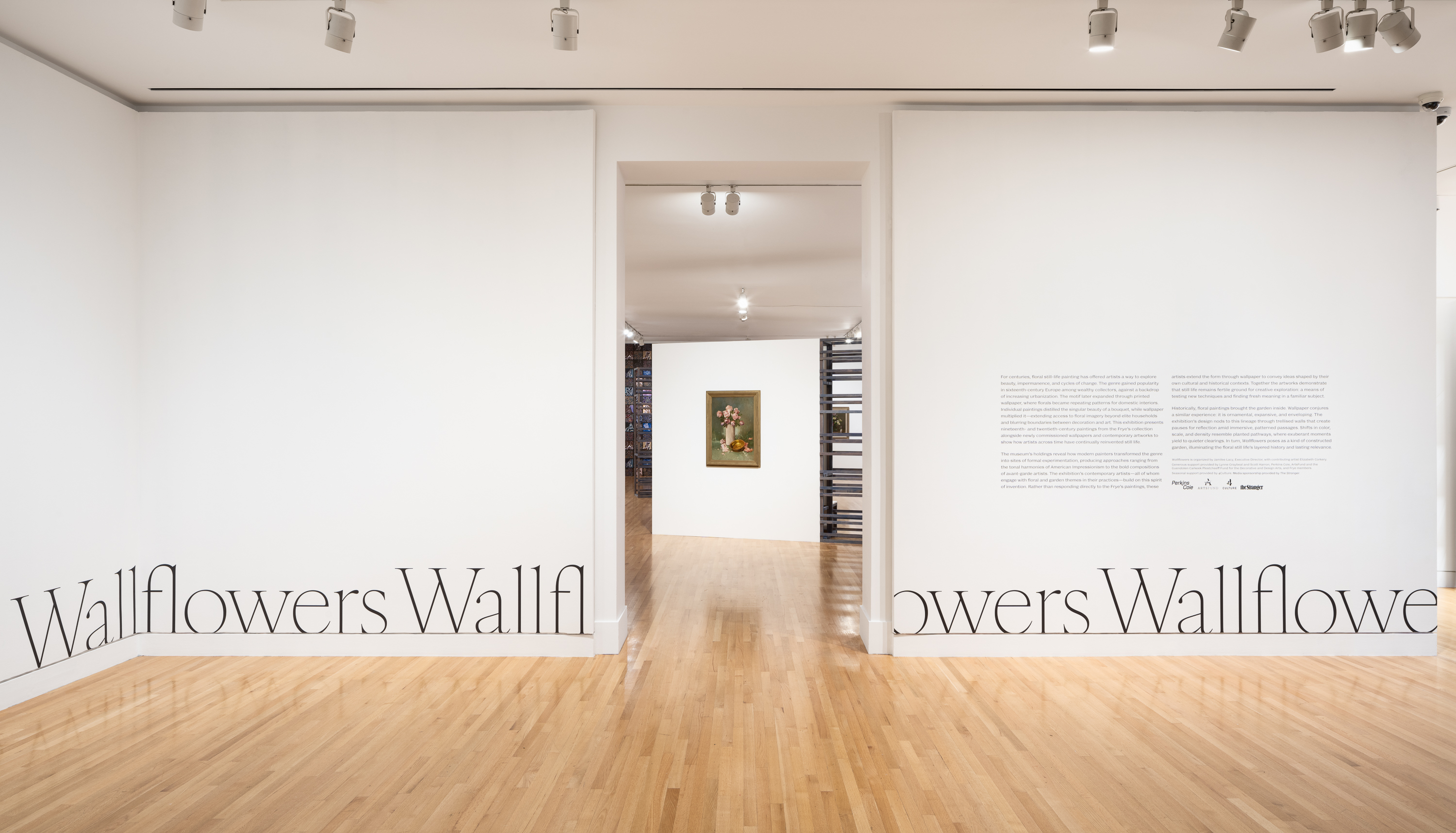 Installation view of Wallflowers. Frye Art Museum, Seattle, February 7, 2026&ndash;May 17, 2026. Photo: Jueqian Fang