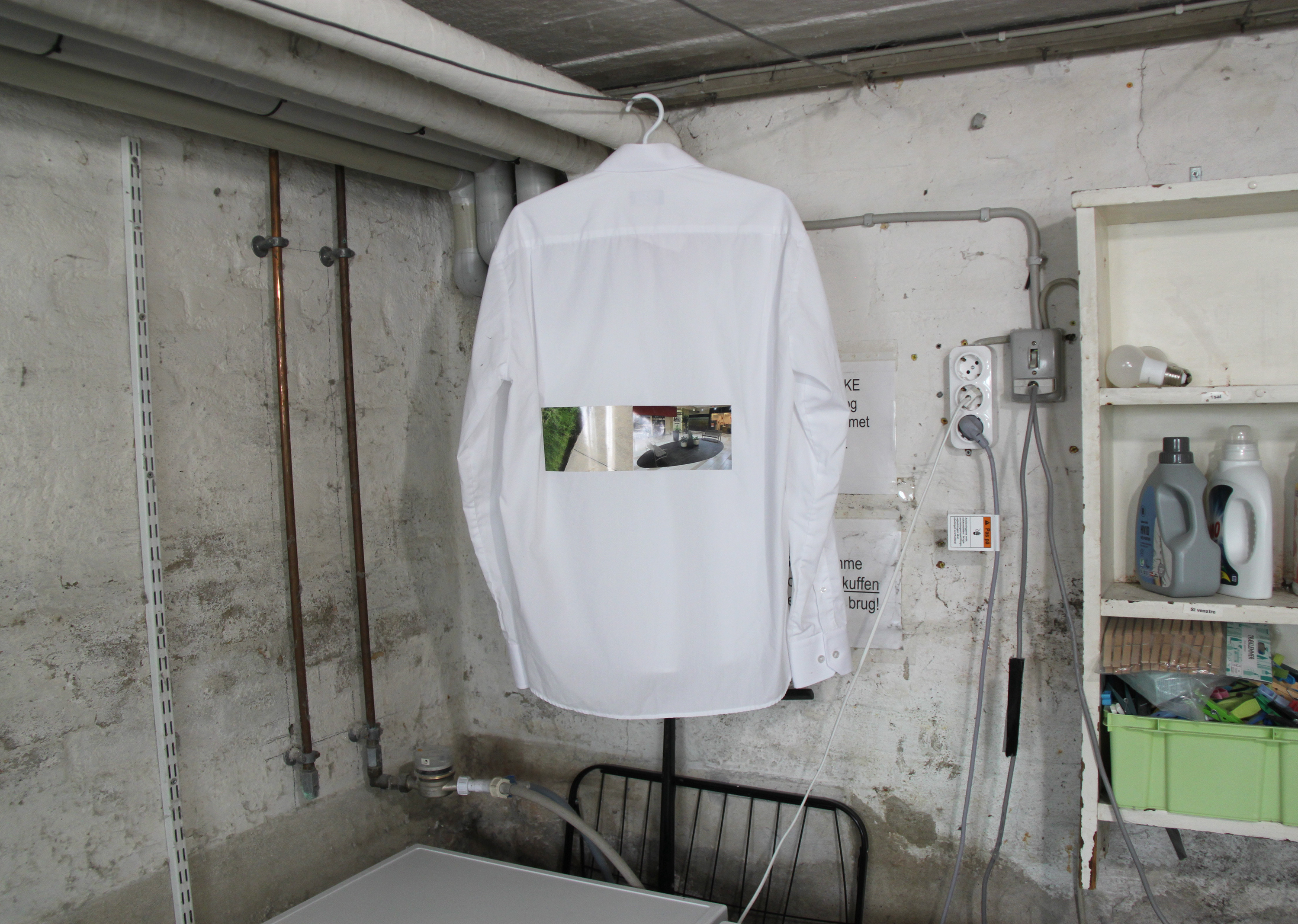 enjoying plants in a family setting, 2025, 81cm x 57cm, images, dress shirt