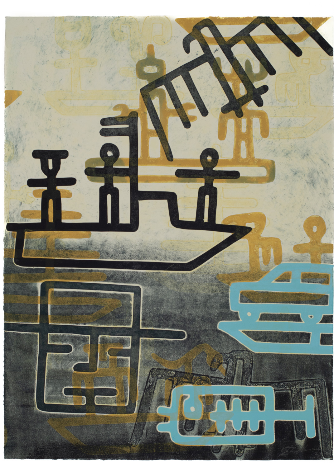 Joe Feddersen, Dancers 5, 2023, Monoprint on paper, 22 x 30 in. $5,000