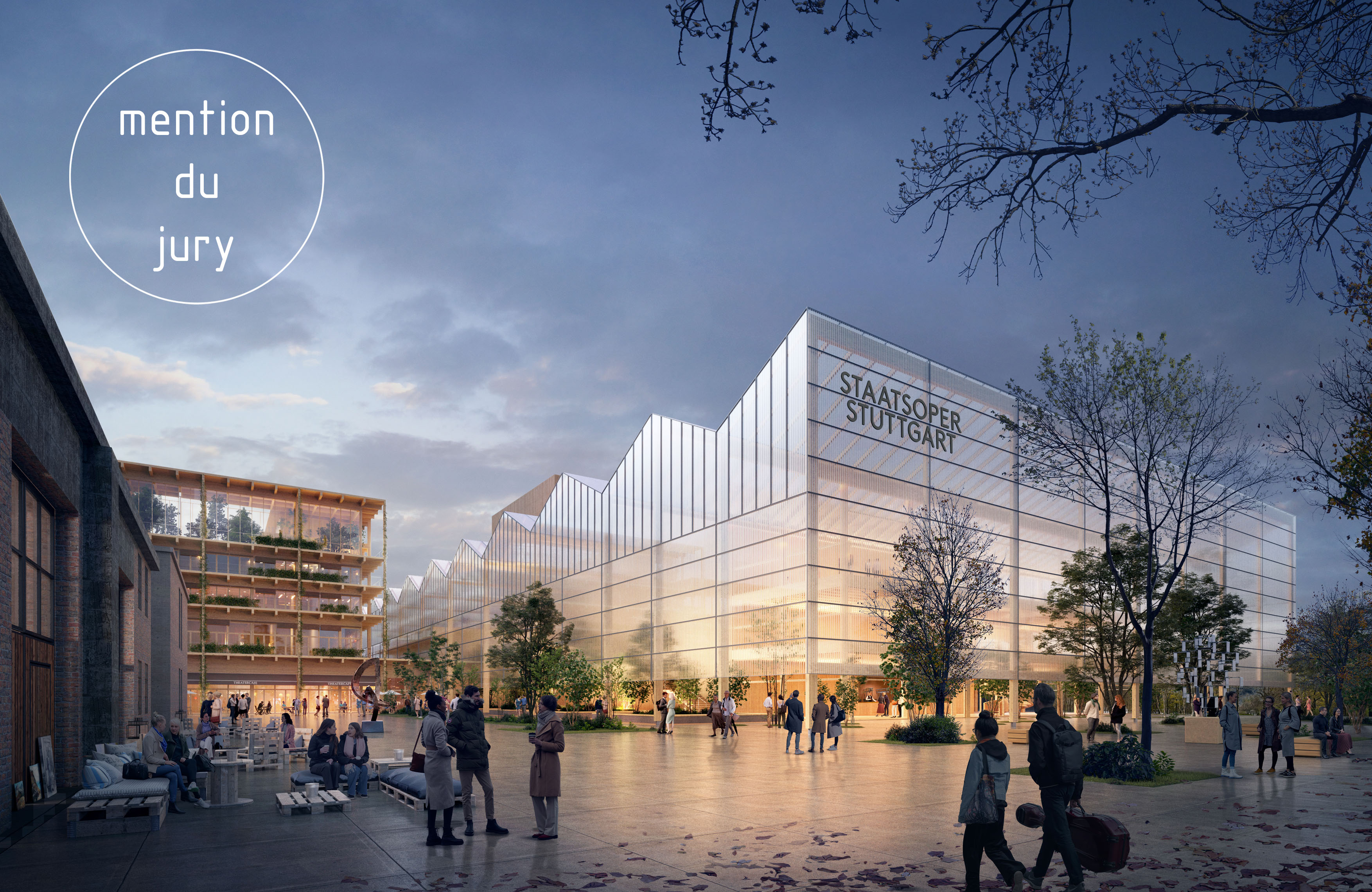 20/06/2023 - MENTION Le projet pour le concours international de l'opéra temporaire de Stuttgart reçoit une mention du jury.