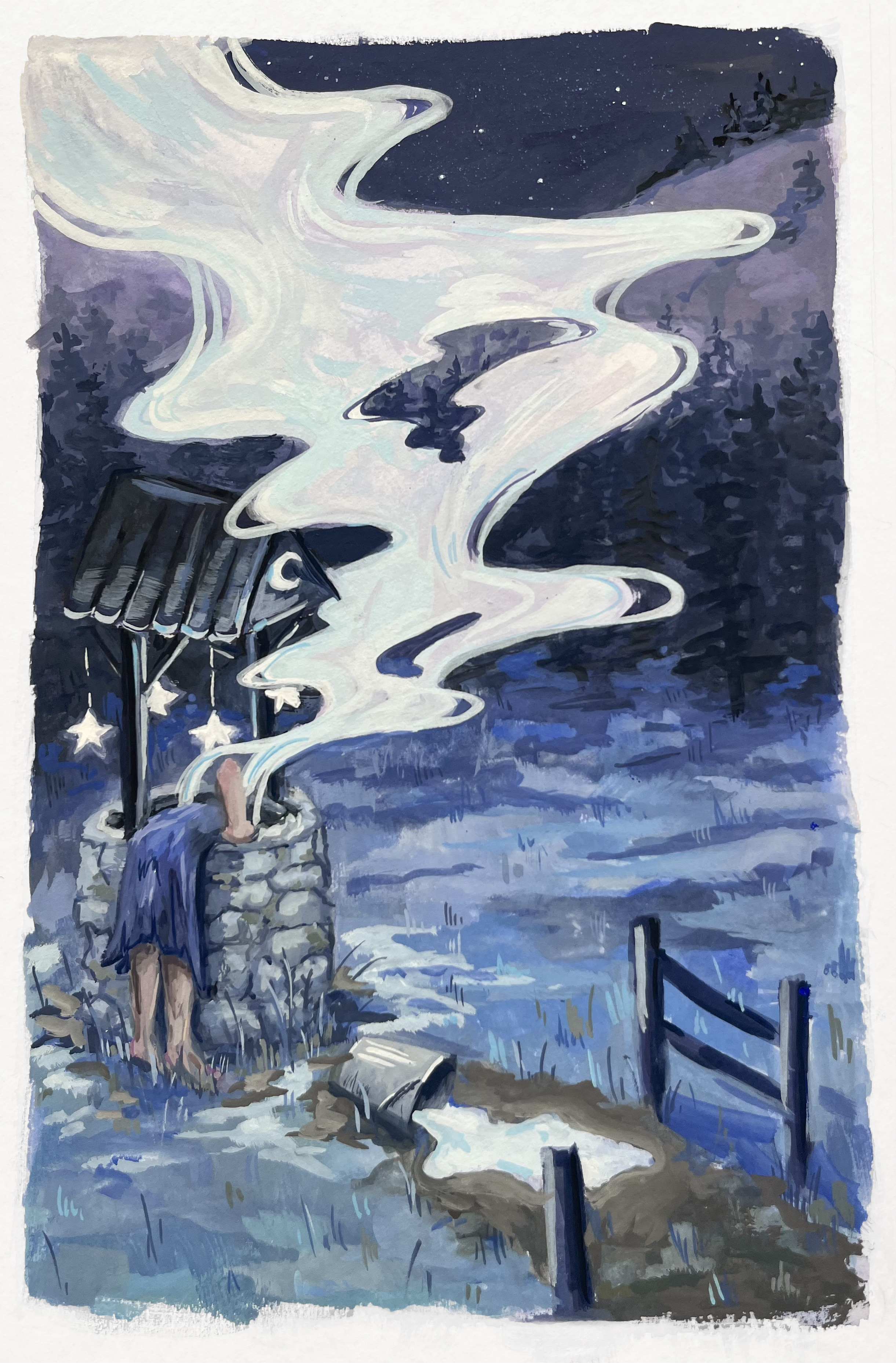 The Well, Gouache, 2024