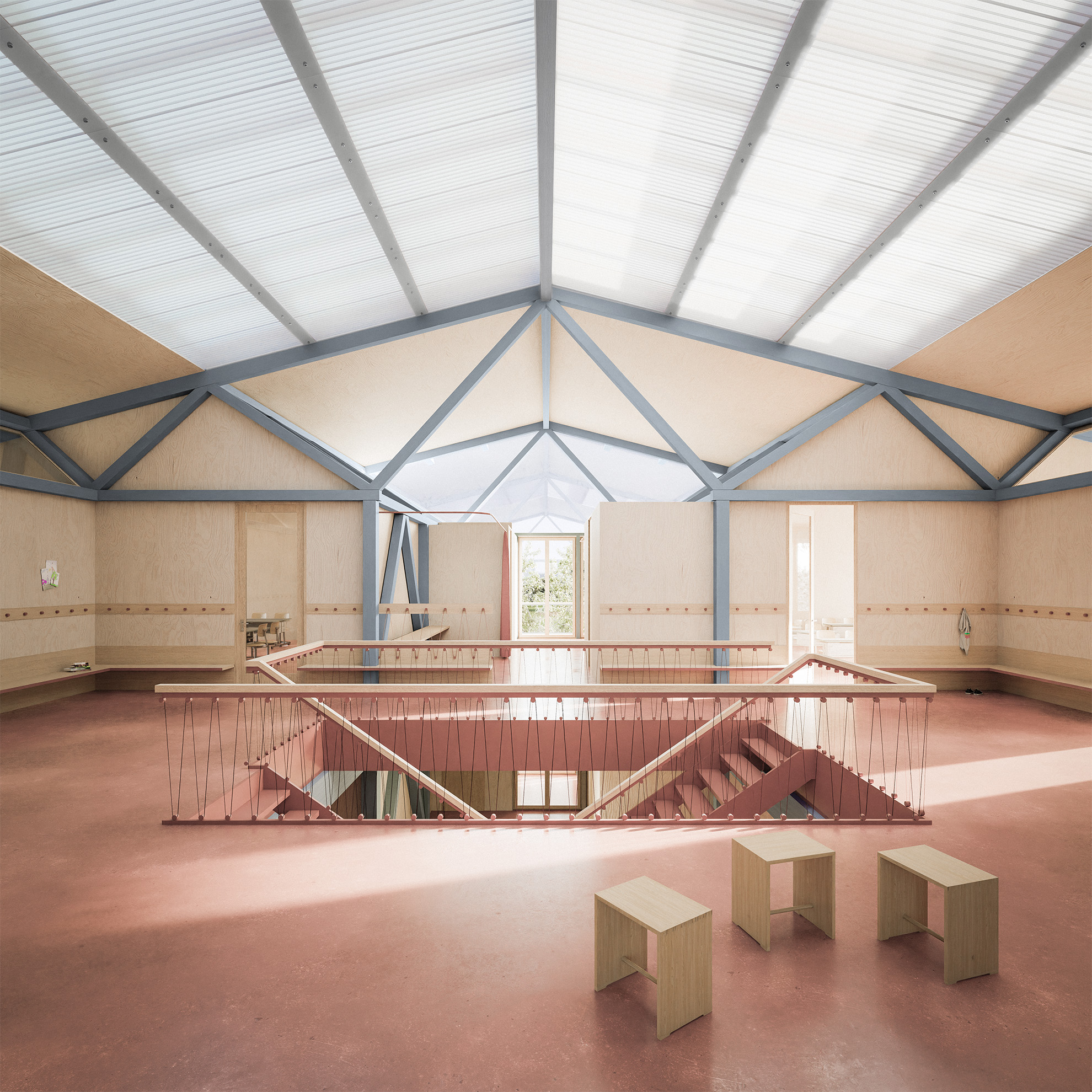 Neubau Schulhaus Brüggli, Romanshorn / Wettbewerb / Leonie Frommenwiler, Jeremiah Schwery