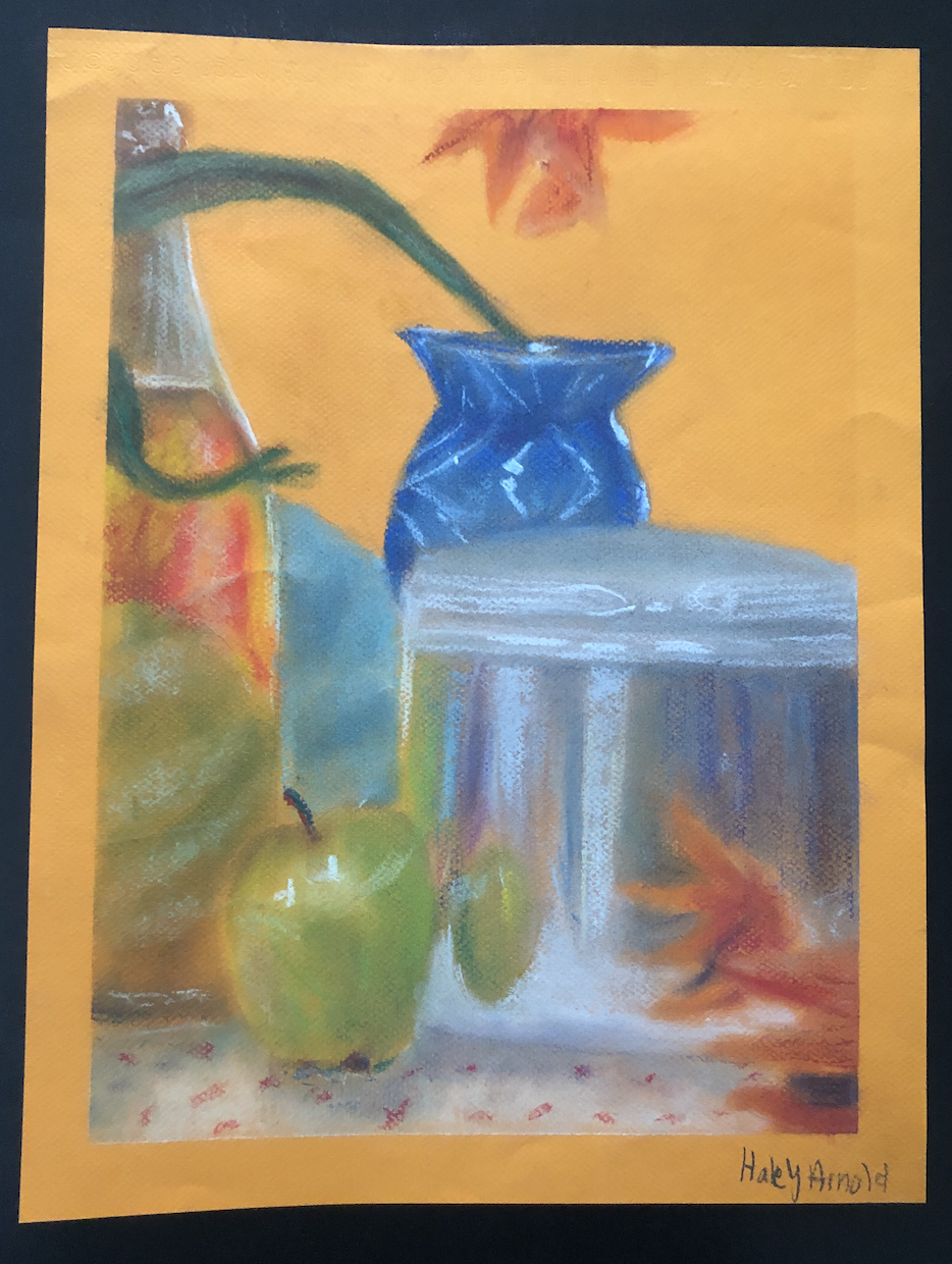 Orange Still Life - 2017 - Chalk pastels on paper - Contact for purchase