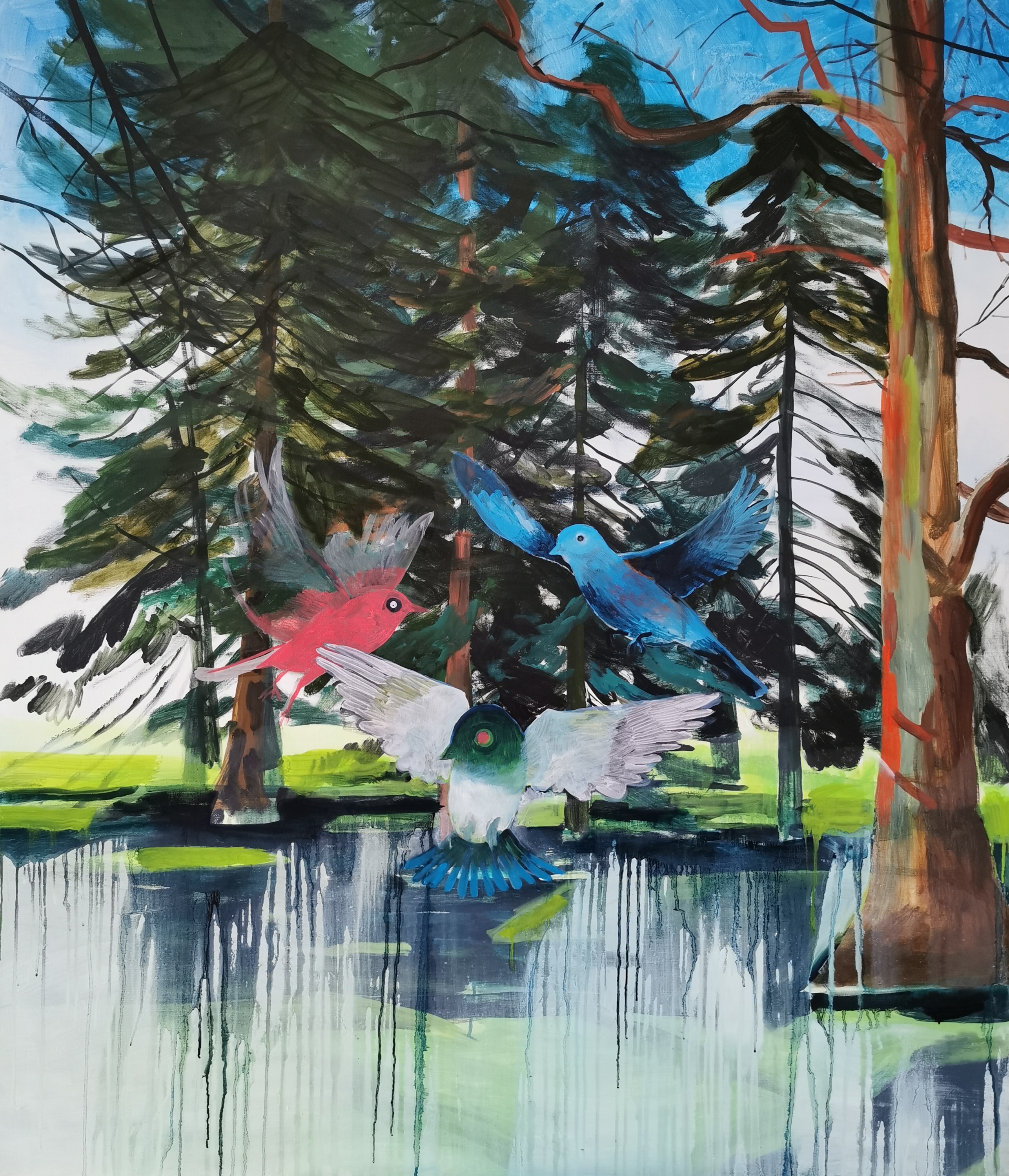 Forest, acrylic and oil on canvas, 140/120 cm