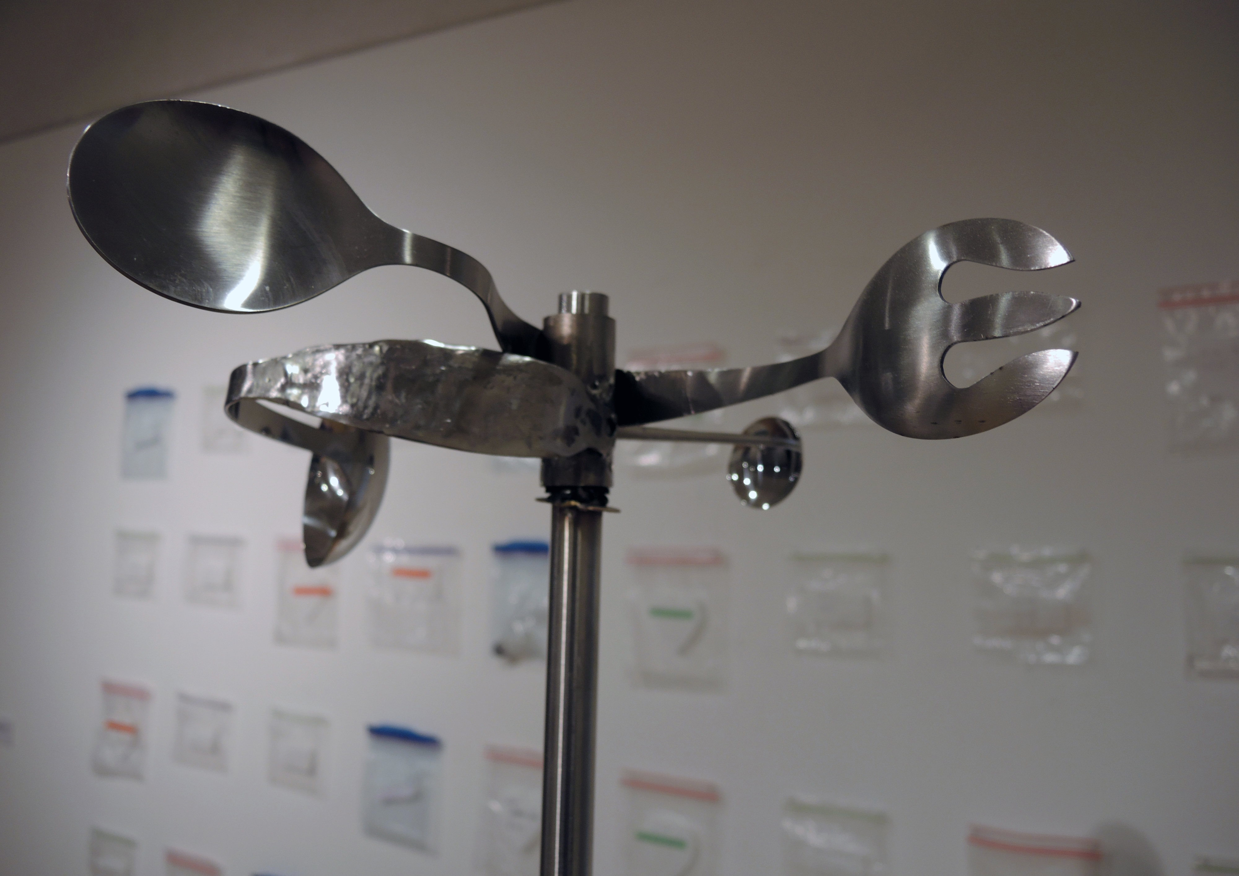 An anemometer, made with Japanese spoons, to produce site specific readings