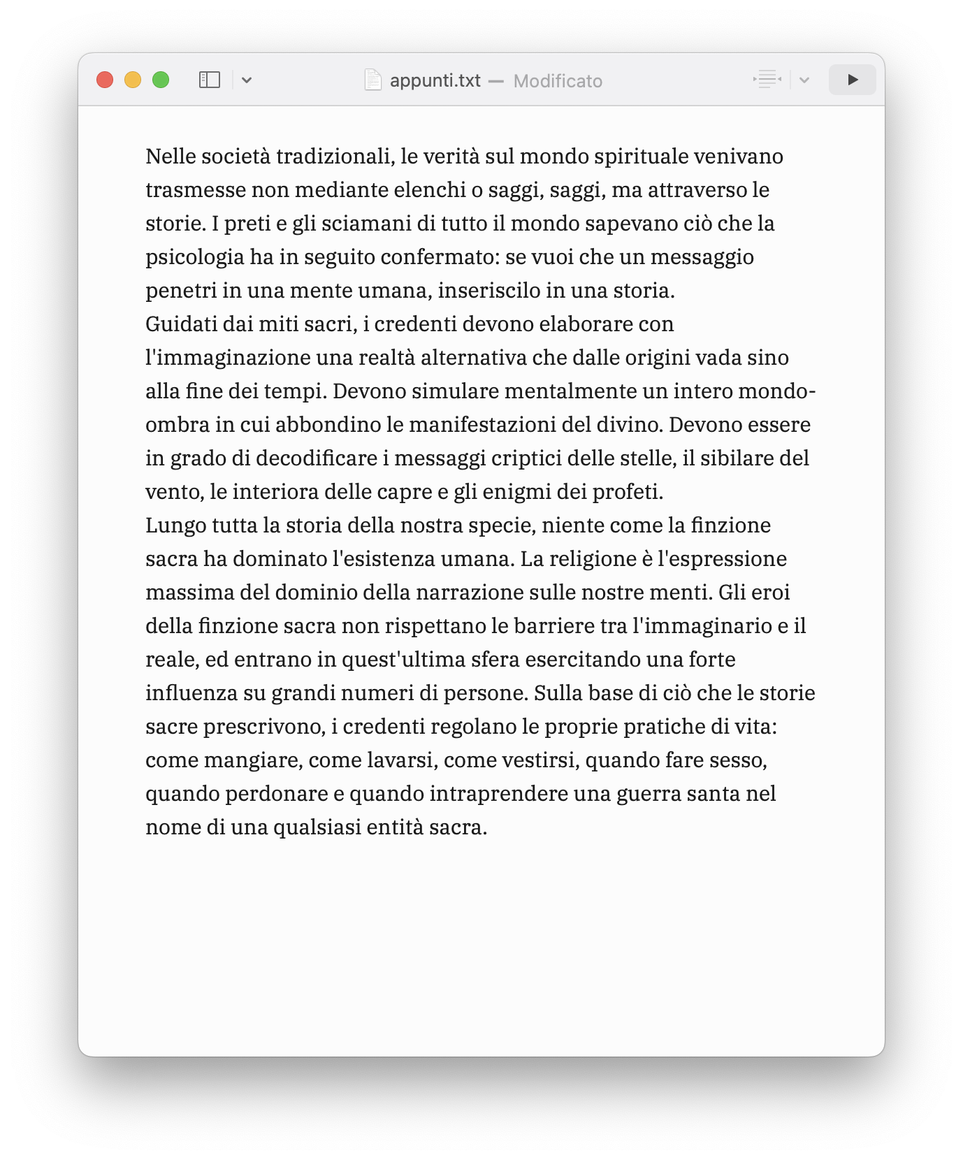 Da “L'istinto di narrare” di Jonathan Gottschall, Bollati Boringhieri #narrazione #storie #homofictus #religione