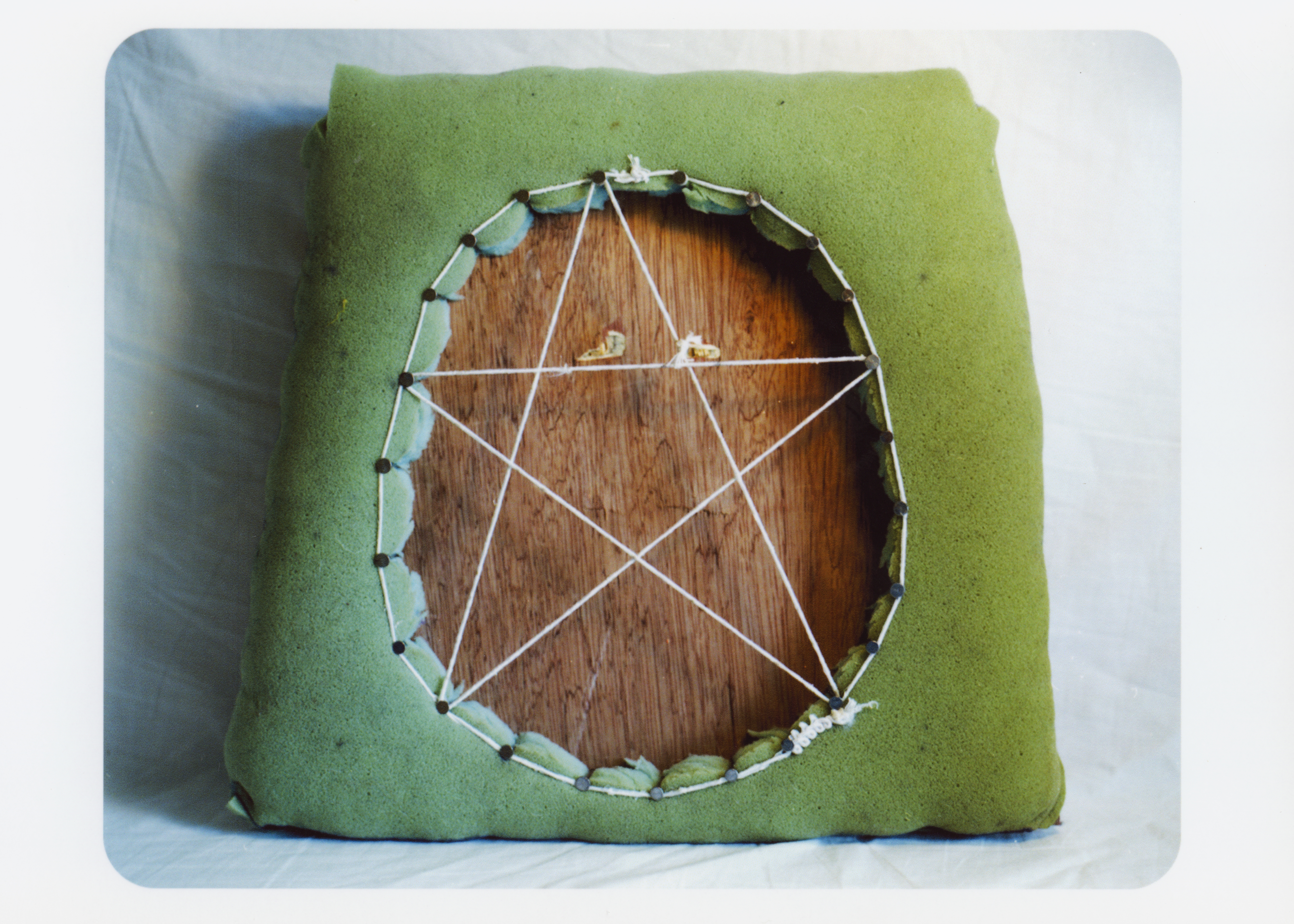 Eternal Subdermal (portable frequency amplifier) (Front) (approx 13 x 13 x 3.5”) foam & ply-board single use frame W/ detachable audio cable. 2020