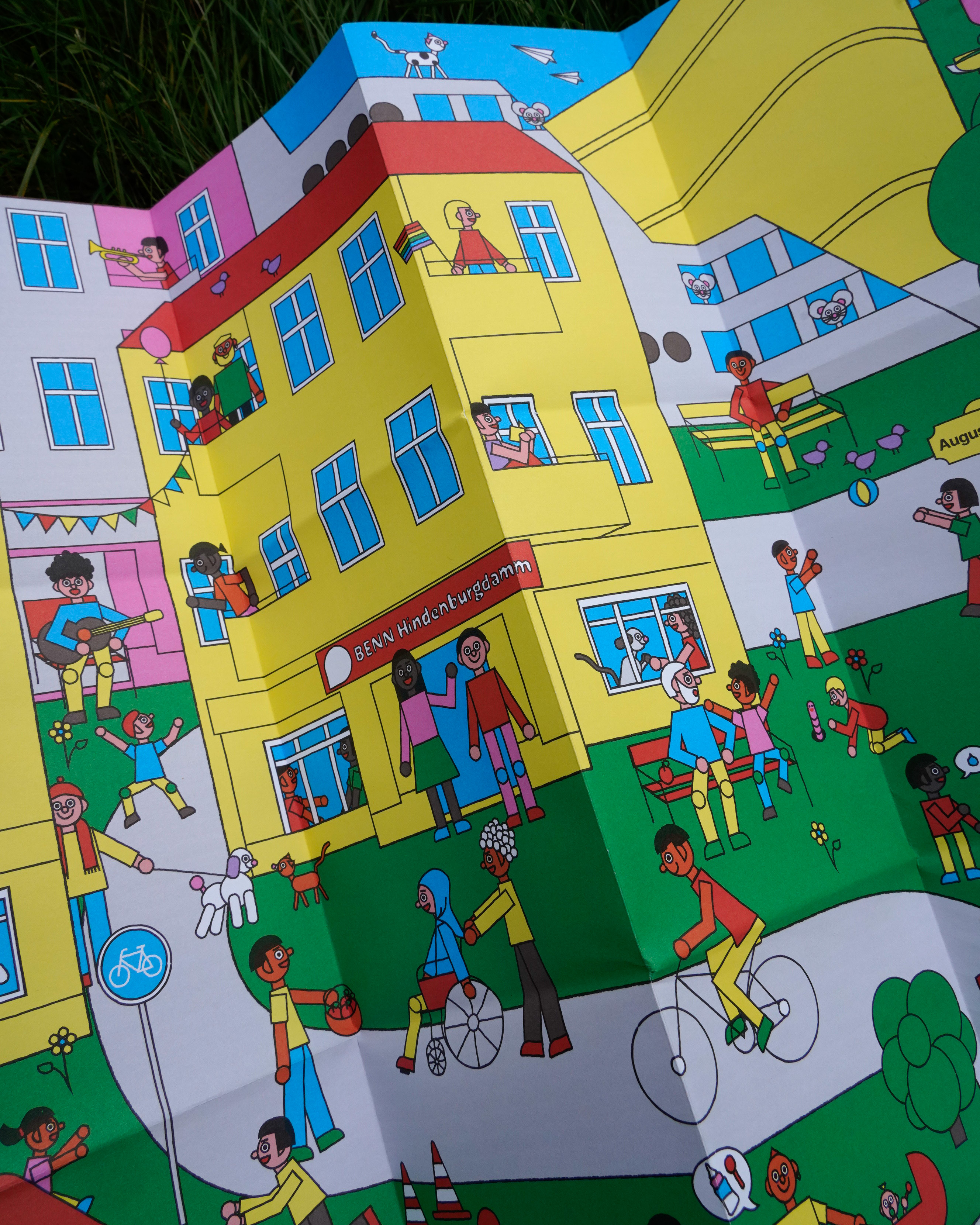 Neighborhood Map and big Illustration for BENN Hindenburgdamm