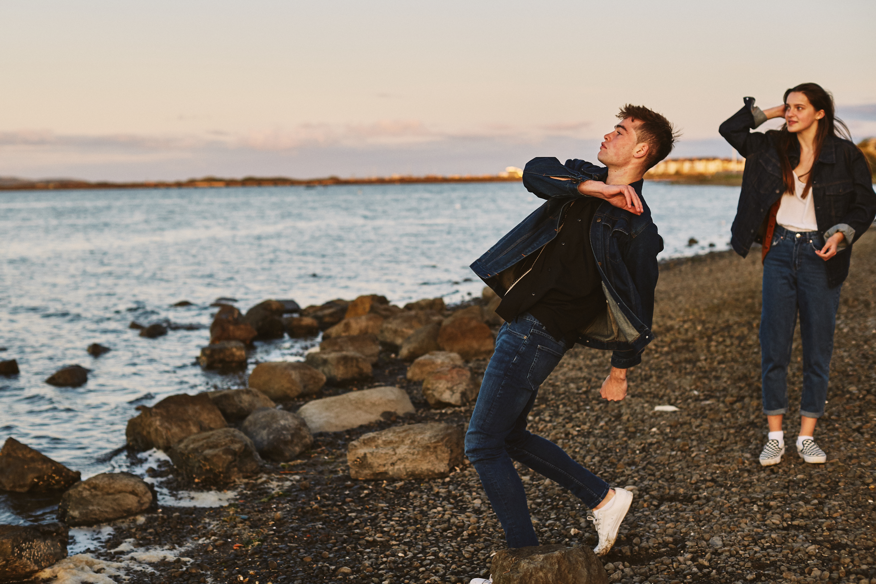 A story of young love in the suburbs told through photography, featuring stylish models in vintage clothing, photographed at sunset in Dublin, Ireland by fashion and lifestyle photographer Alex Sheridan. Suburban Love photo series.