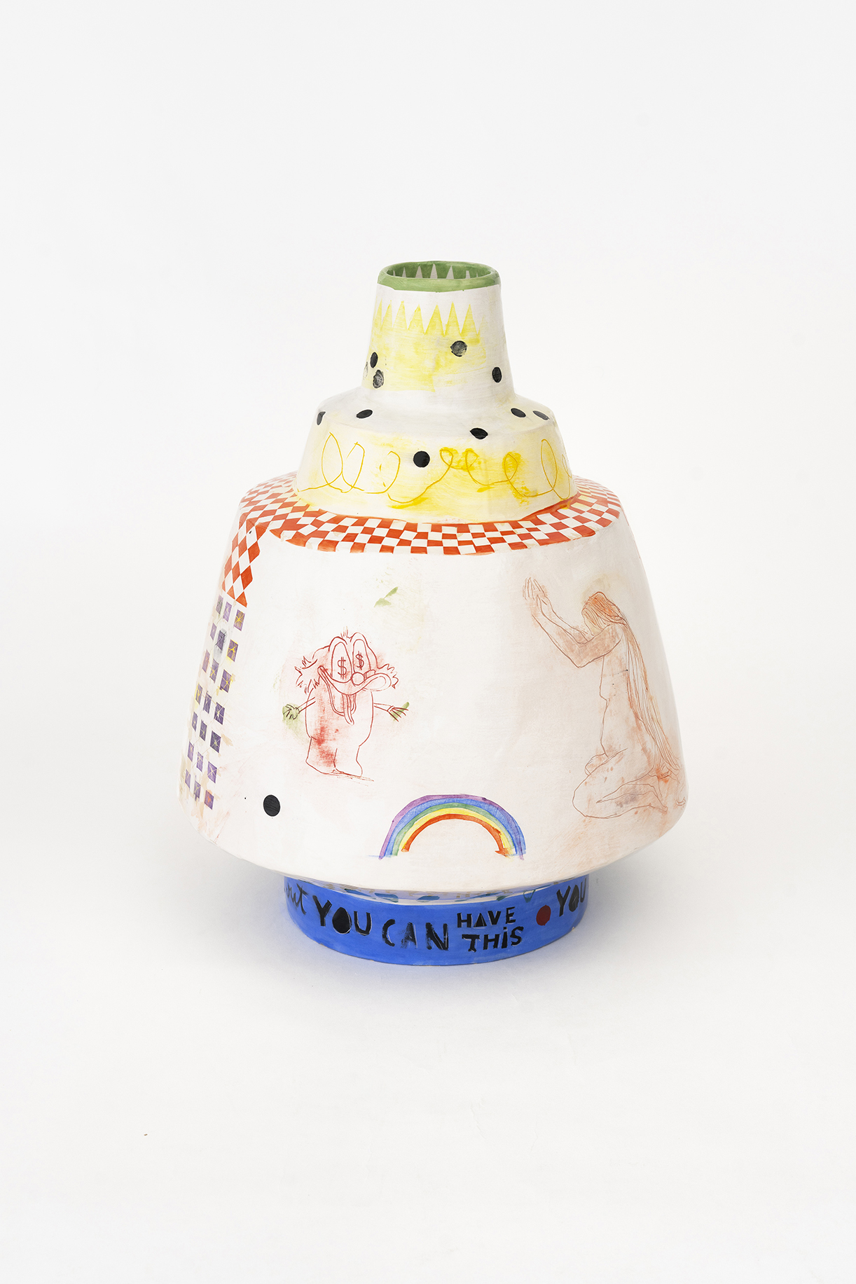 At the bottom of my heart No 24, 2024  Hand-built, stoneware with engobe, transparent glaze  37 H x 28 Ø cm
