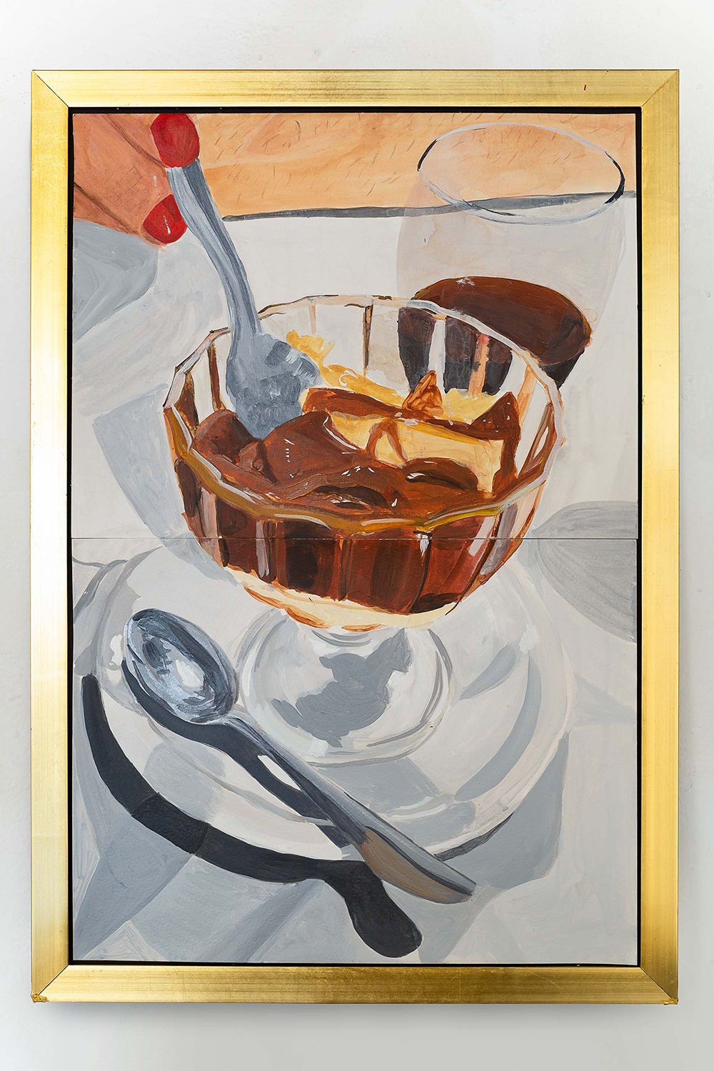 Flan, acrílico sobre papel, 60 x 25 cm, 2019. Colección Marcos Giampani