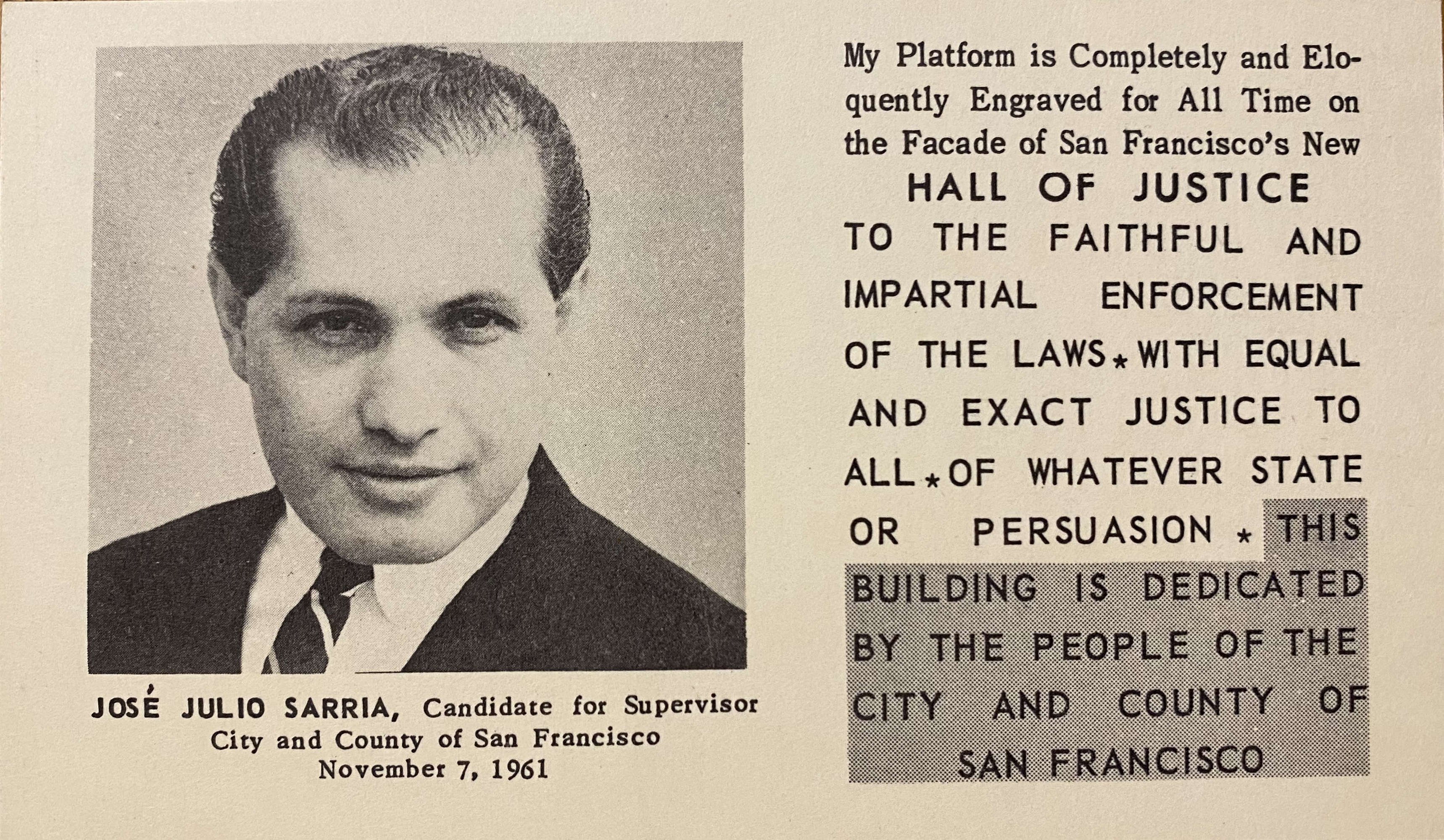 José's original campaign materials.