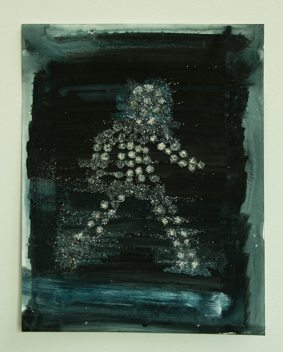 Sparkle Man, inkjet print, glitter and glue on paper, 8.5” x 11”, 2015 9088