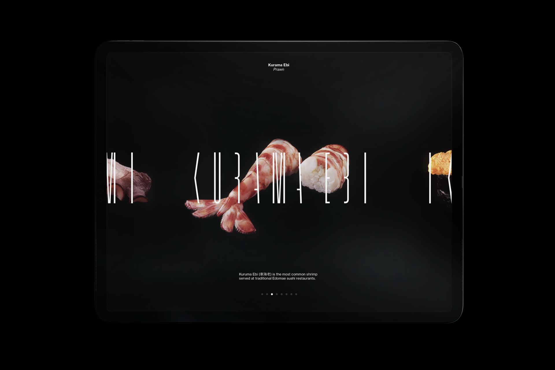 Jiro Visual Identity &ndash; Tablet Menu