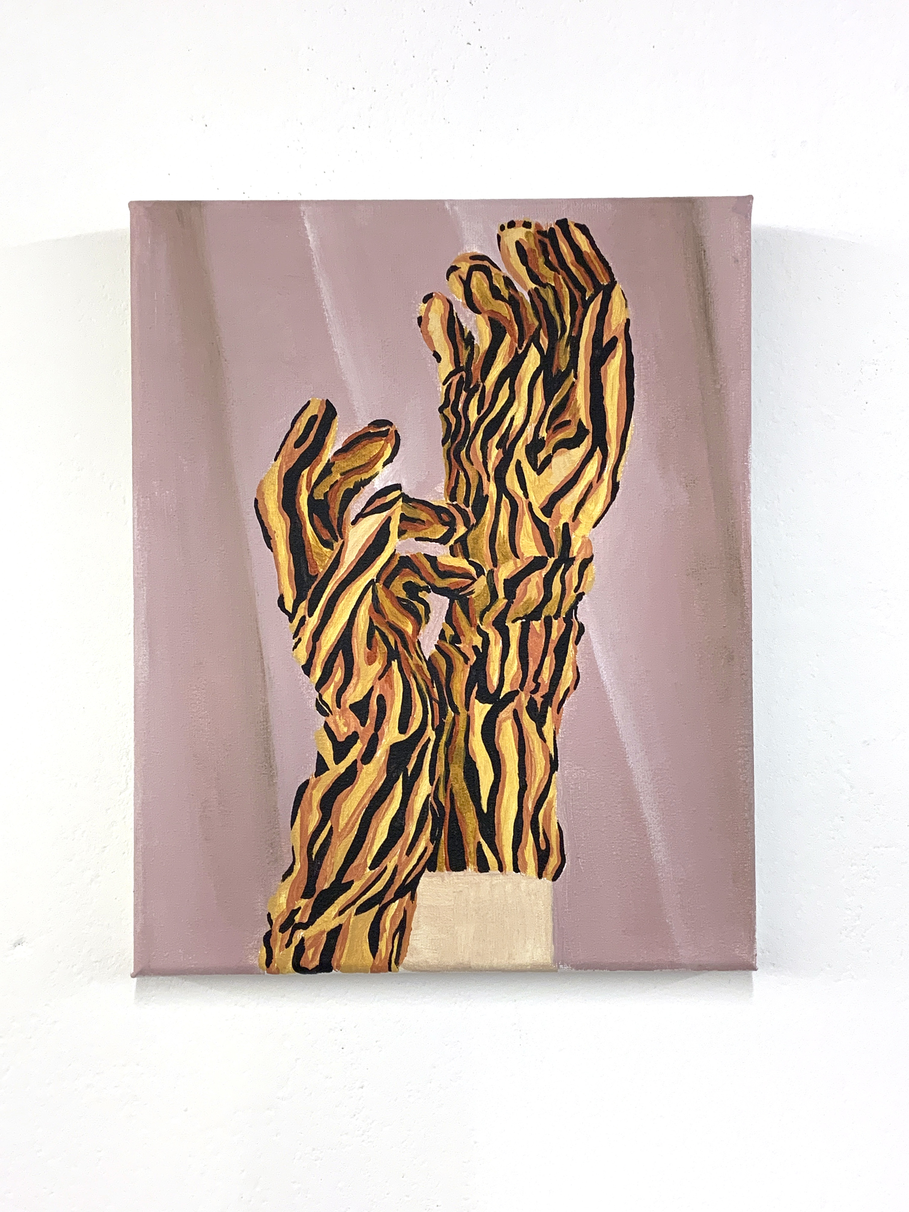 Fire gloves, 2019, acrylic on canvas, 30x24cm