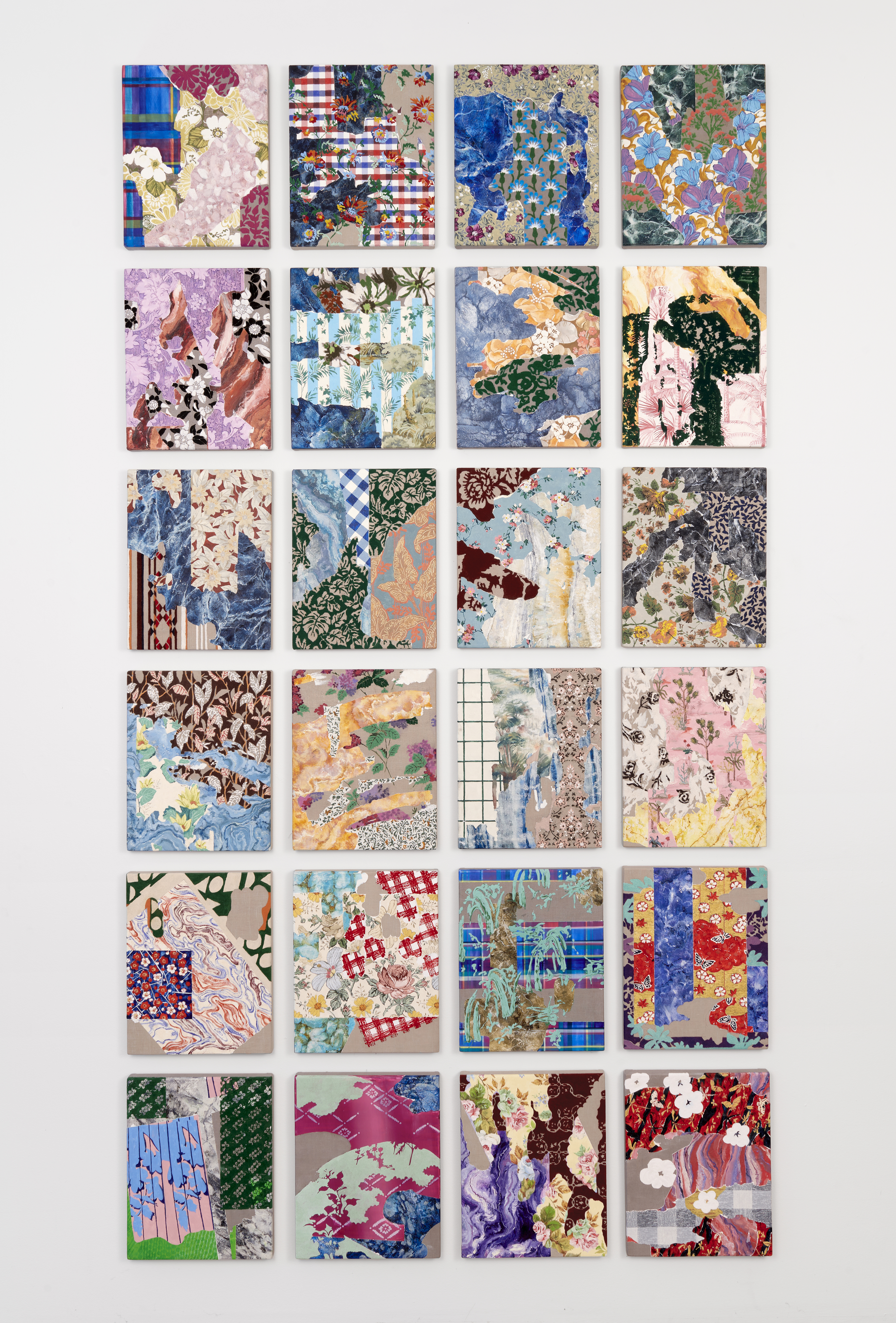 Field Study installation from ceiling to floor, 15" x 12" each