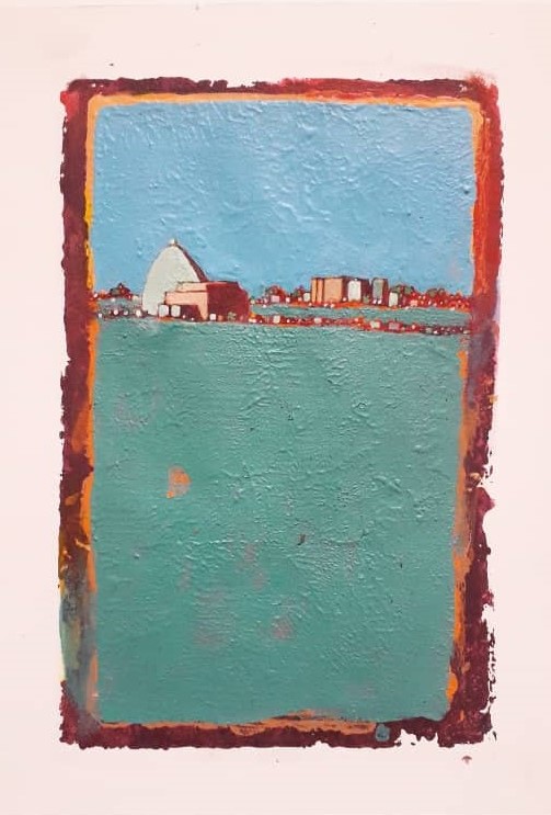 Khalid Abdel Rahman, Untitled 5, 2020, Acrylic Monotype on paper, 35 x 25 cm, $350.00