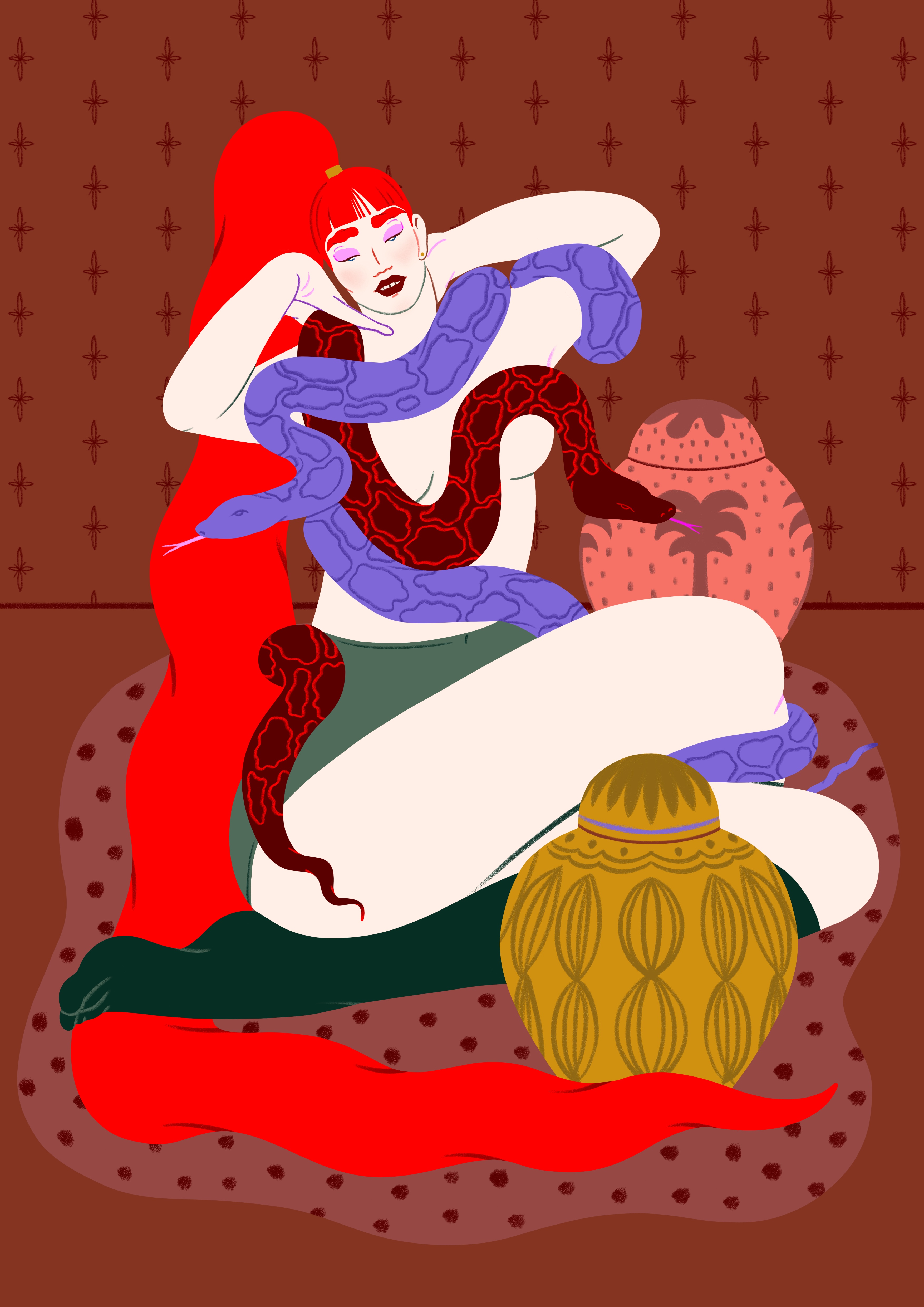 #Facetober 2023 Reptile, Ponytail, and Red Hair