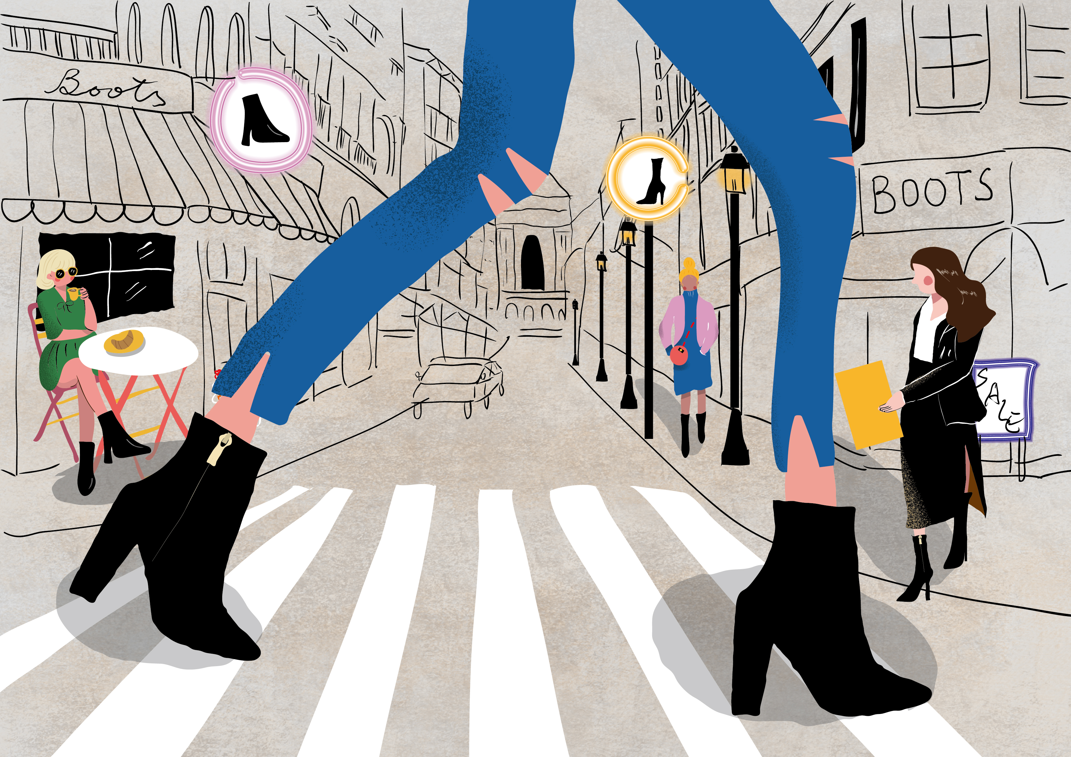 personal project-forever boots2-this illustration was inspired by the article《What Are the Best Forever Boots》 from 《NY TIMES》