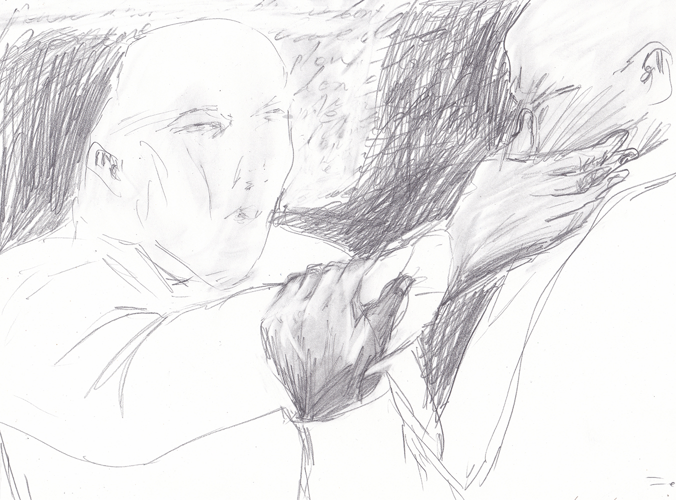 조용히해봐, 2018, pencil on paper, 20.6*28.7(cm)