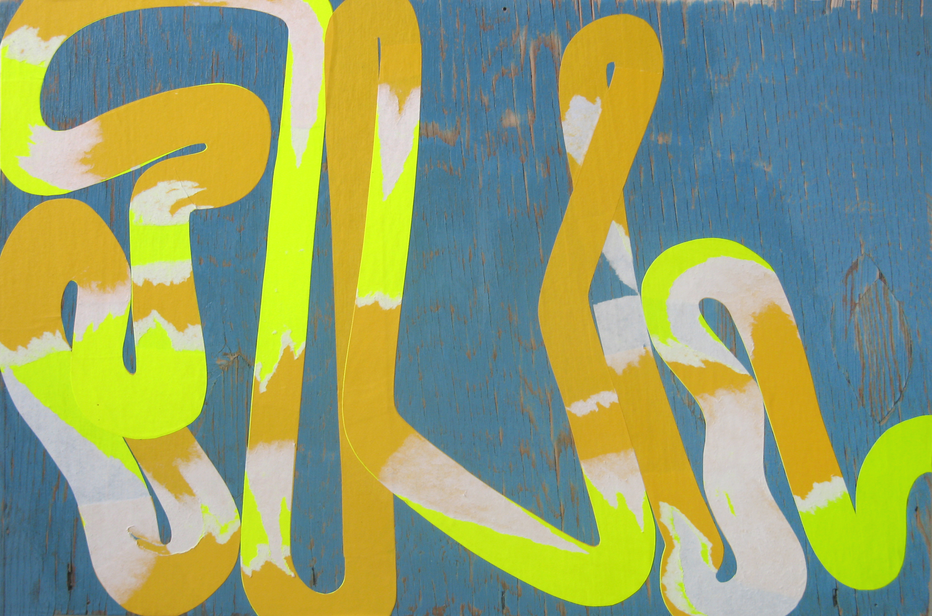 Papermonster 2008 Untitled Collage on found hoarding 30x20in