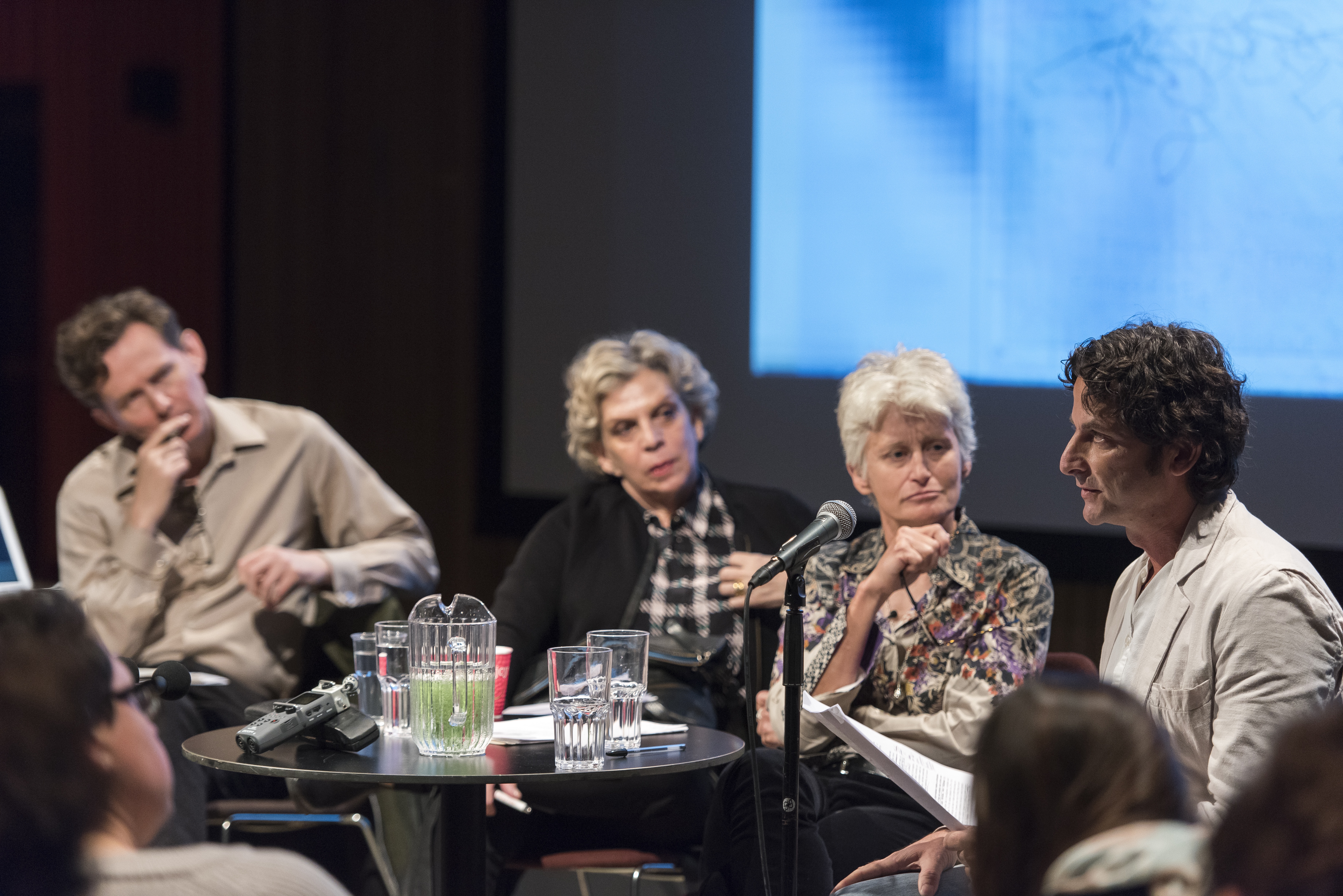 Adrian Heathfield, Irit Rogoff, Elizabeth Povinelli & Massimiliano Mollona. The Infrastructure Summit: Aesthetic Analytics #2. USF Verftet, Bergen Assembly 2016. Photo: Jonas Boström