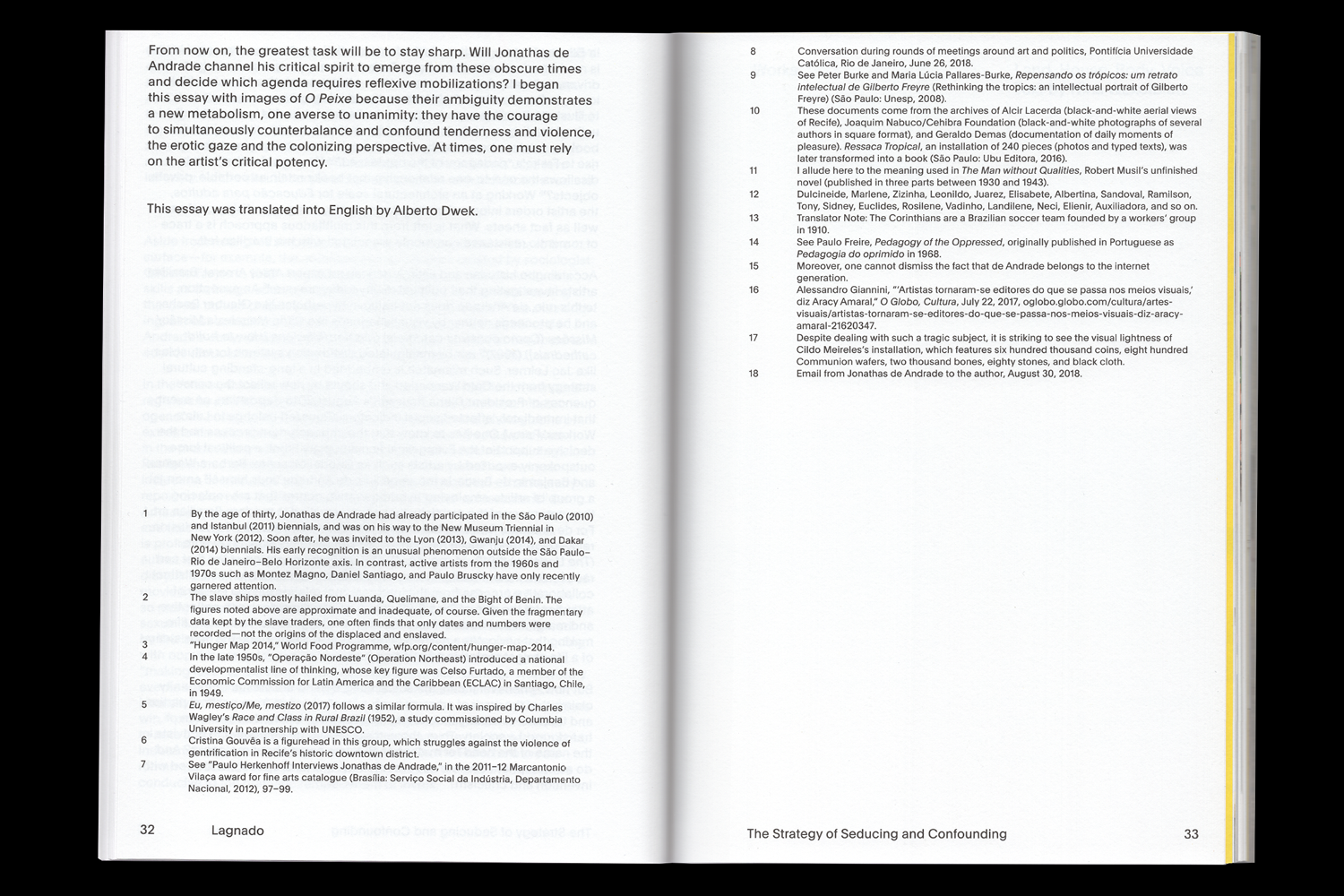 JONATHAS DE ANDRADE, 2019. BOOK DESIGN. Design: Gabriel Melcher.