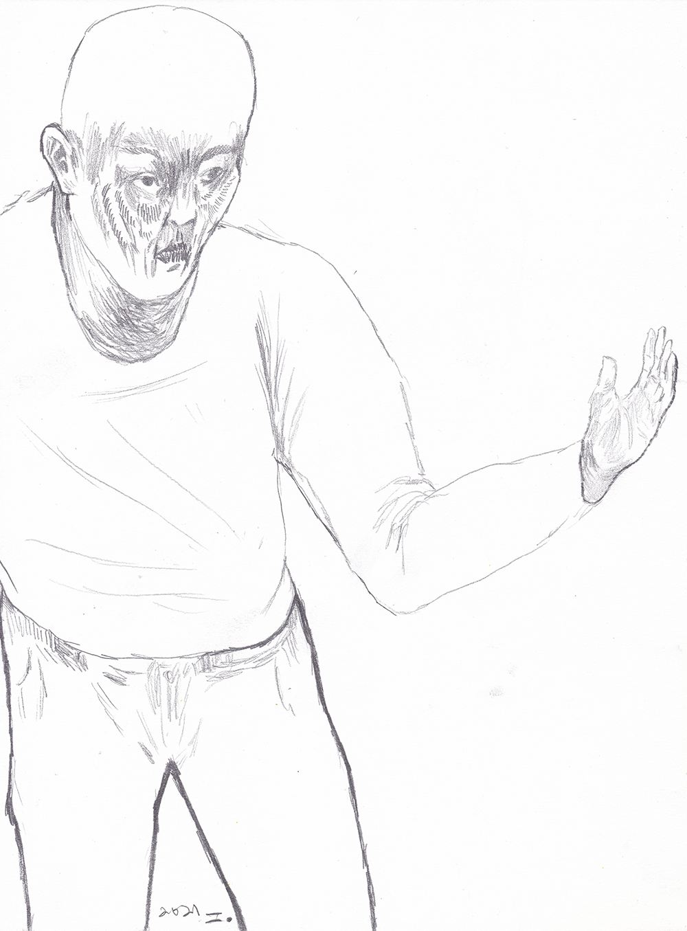  How bout this, 2021, pencil  paper, 29.7*21(cm)