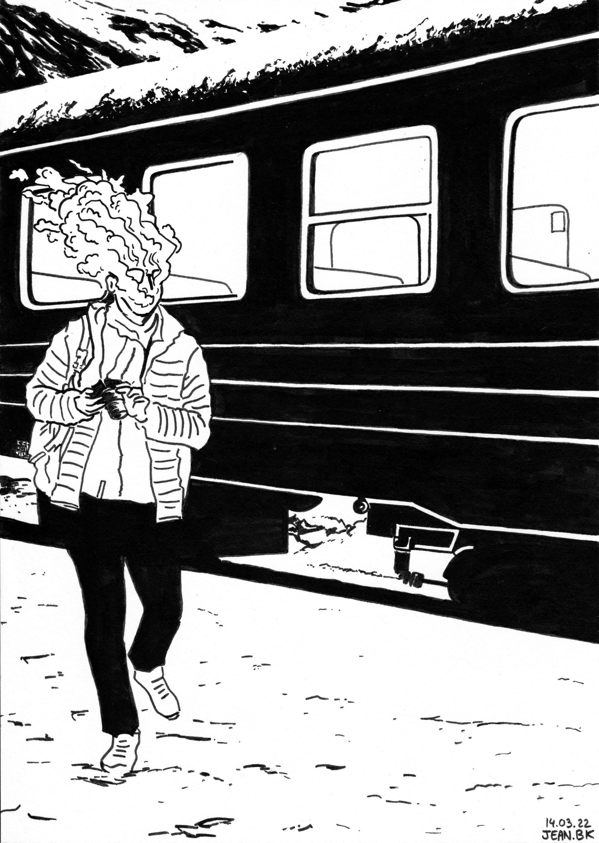 Smokehead F - Ink on paper 21x30 cm