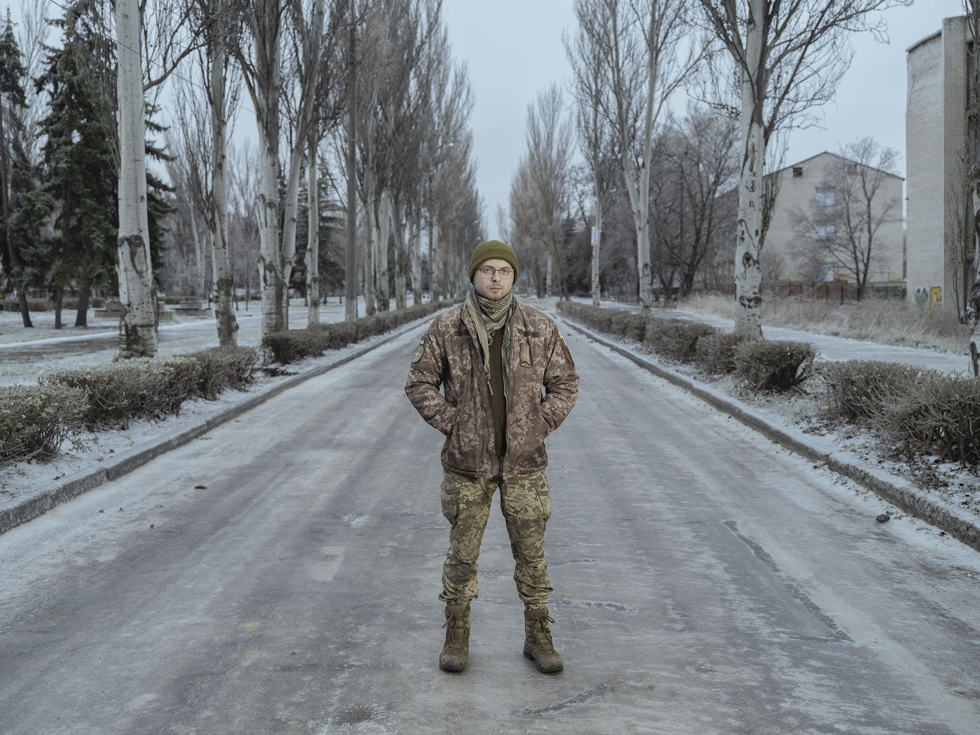 Petro Zhyrukha, 28, on the Eastern front in Donetsk region of Ukraine.