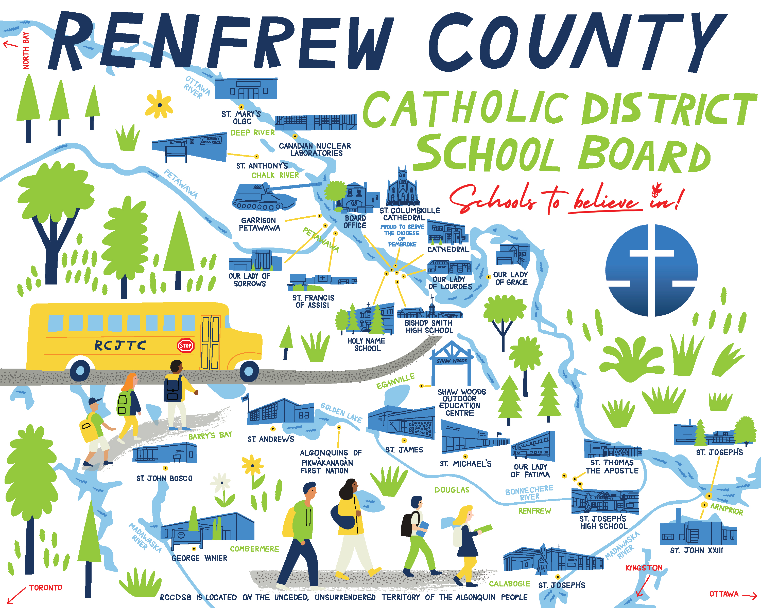 Illustrated Map of Renfrew County - Client: Renfrew Catholic District School Board
