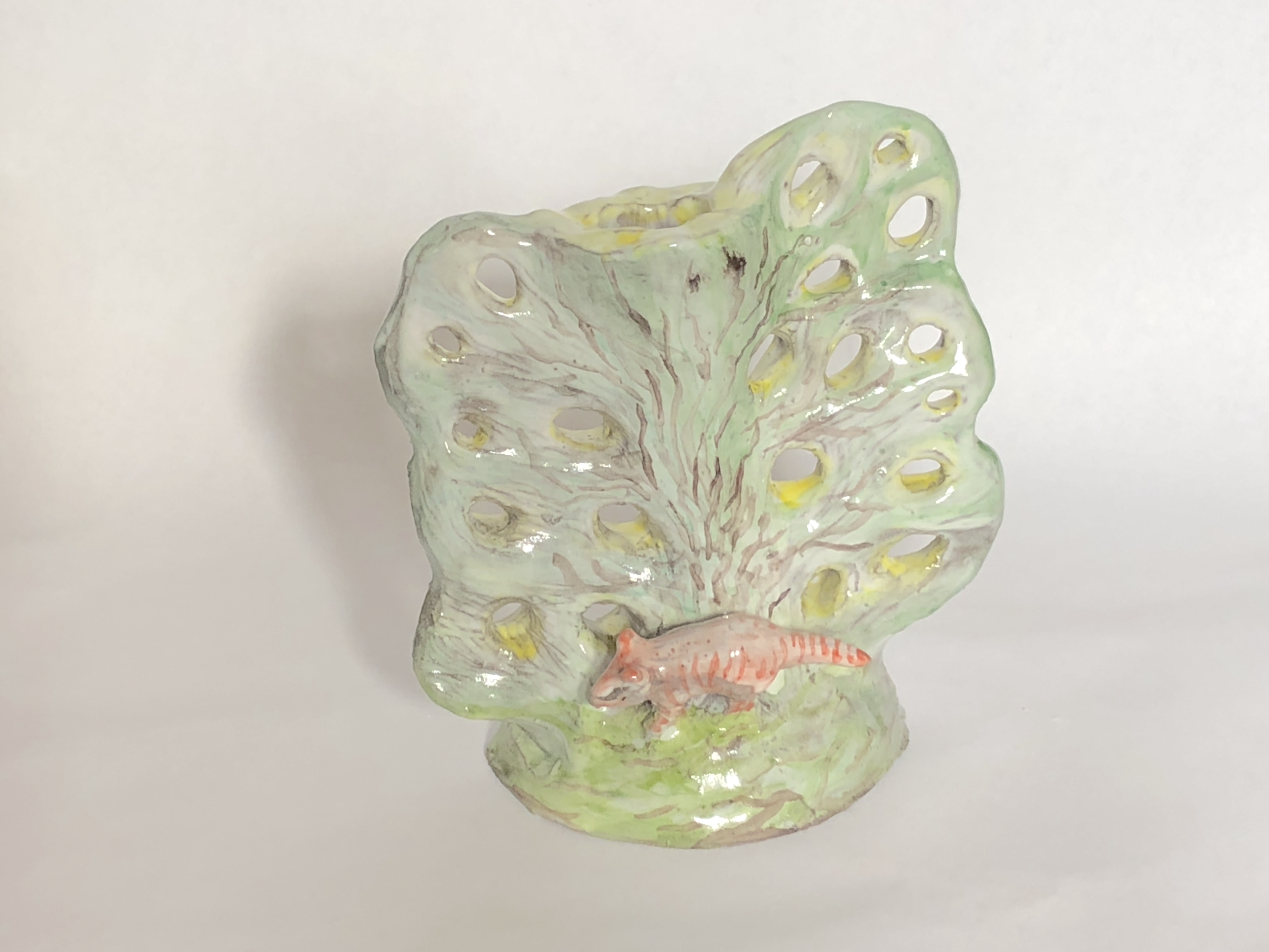 small red animal, glazed stoneware