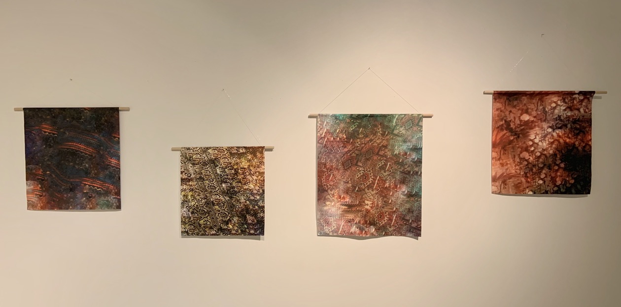at least I think I remember, digital prints on fabric, 18x20 in, 16x18 in, 20x25 in, 18x20 in