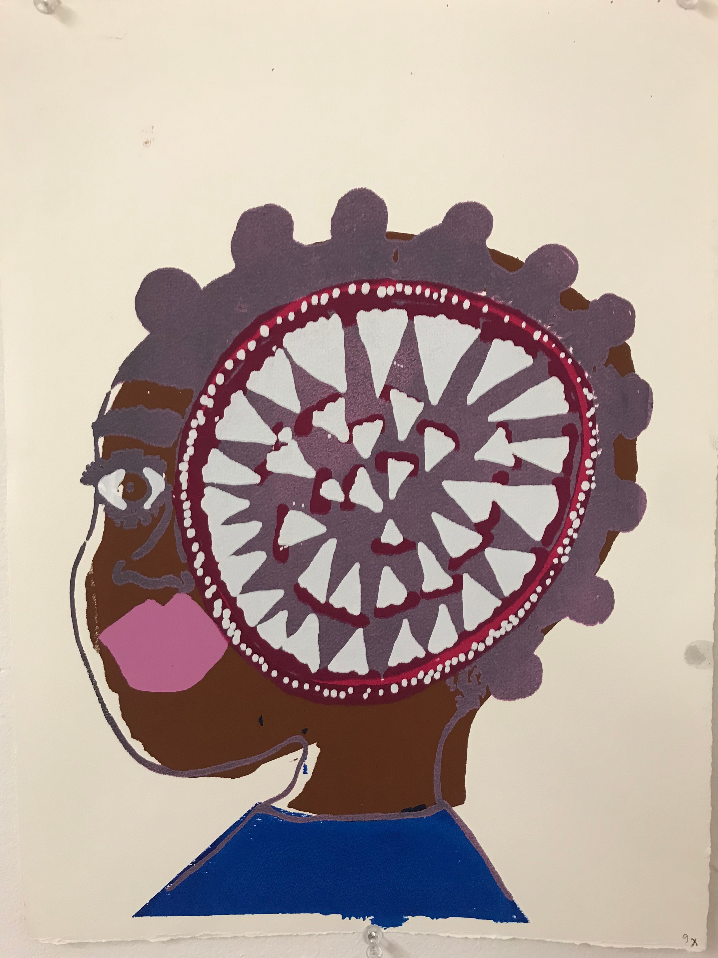 Inside My Head, silkscreen on paper, 2019