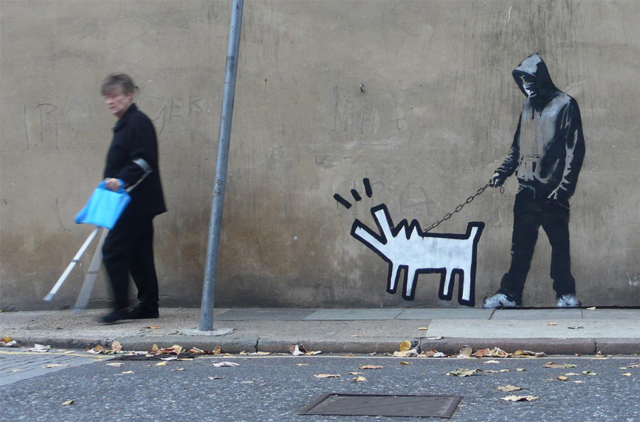 Banksy, 'Haring Dog' - unurth