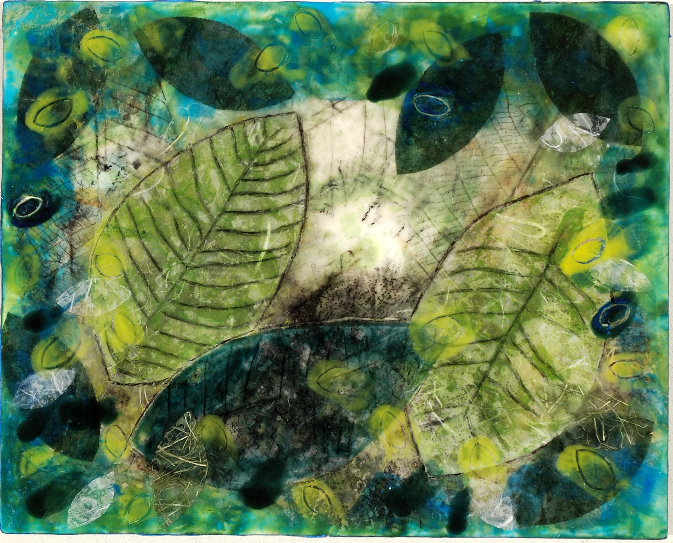 Forest, 2016, encaustic and mixed media, 8 X 10 inches 