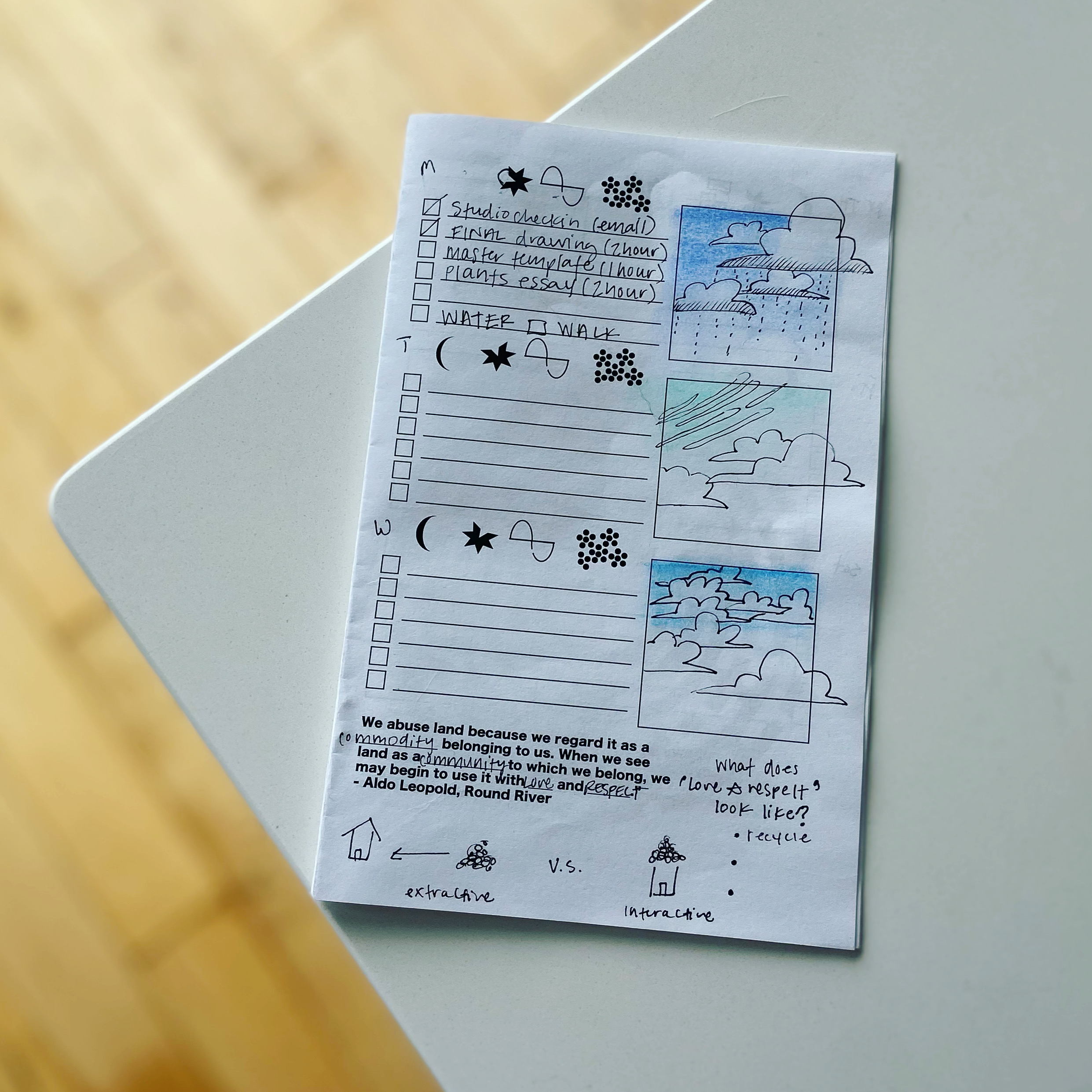 A calendar spread in use