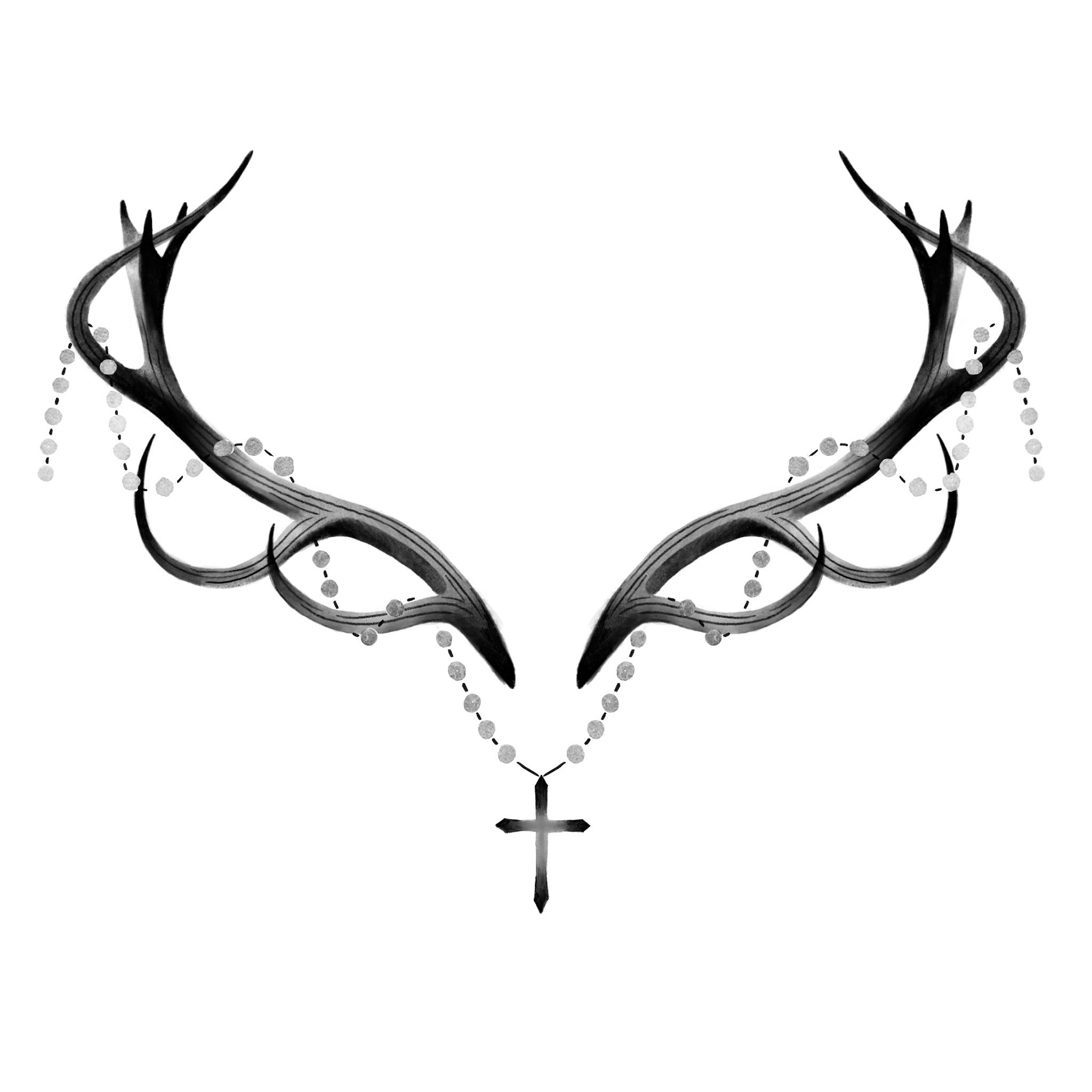 Antler with Cross